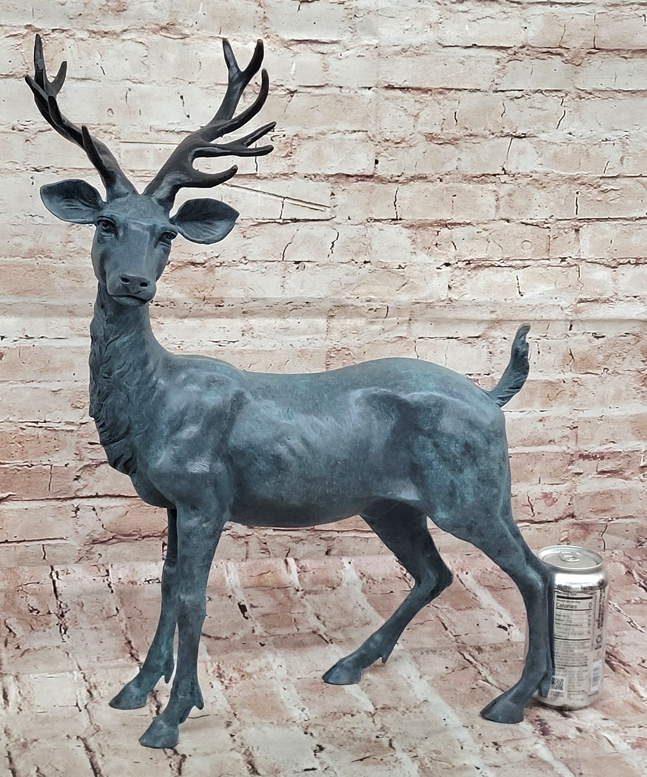 Bugatti Bronze Deer Statue Sculpture Wildlife Garden Art Handmade Lost Wax Figurine