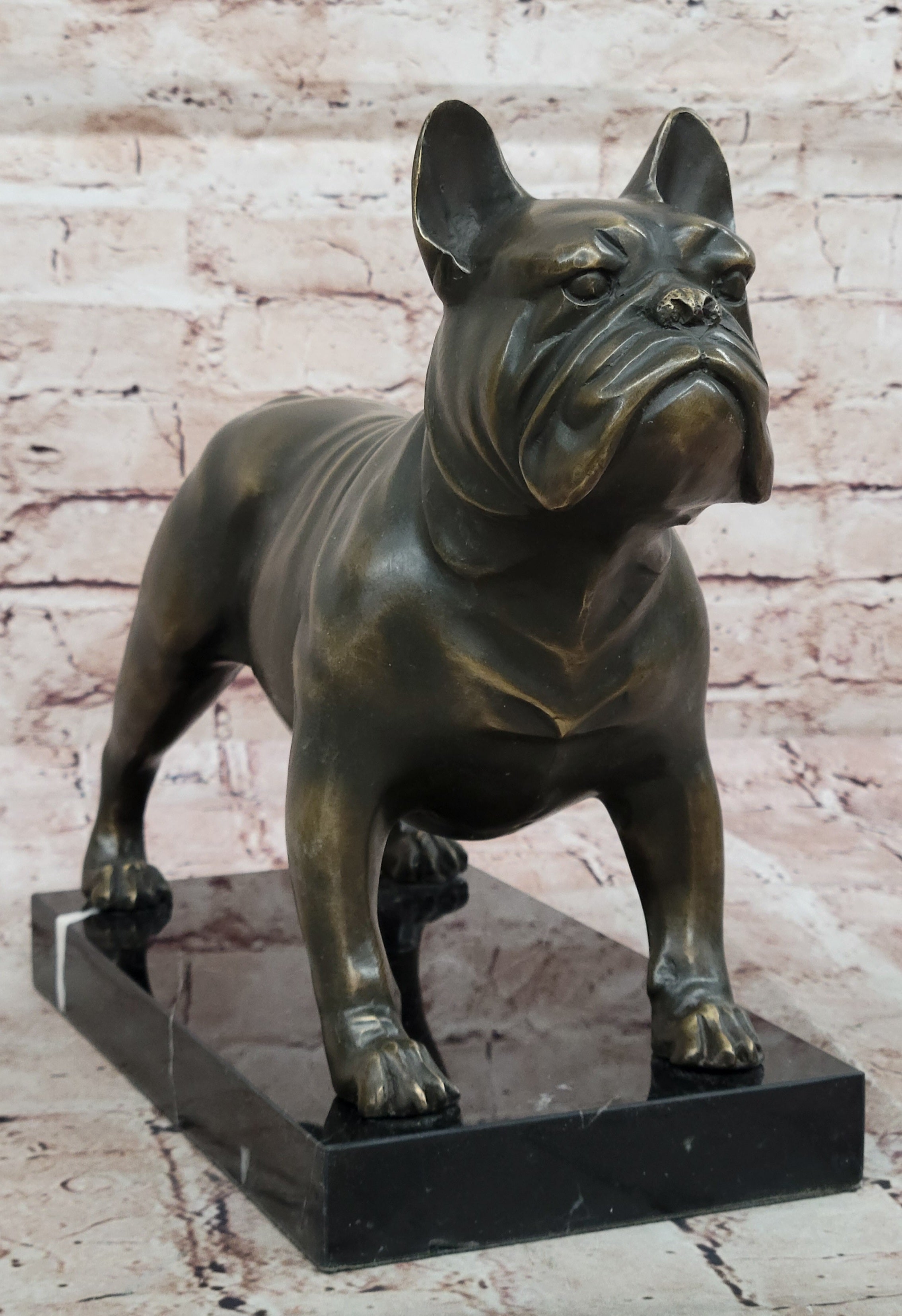 M. Lopez Bronze Pitbull Dog Statue Sculpture Museum Quality Animal Artwork Home