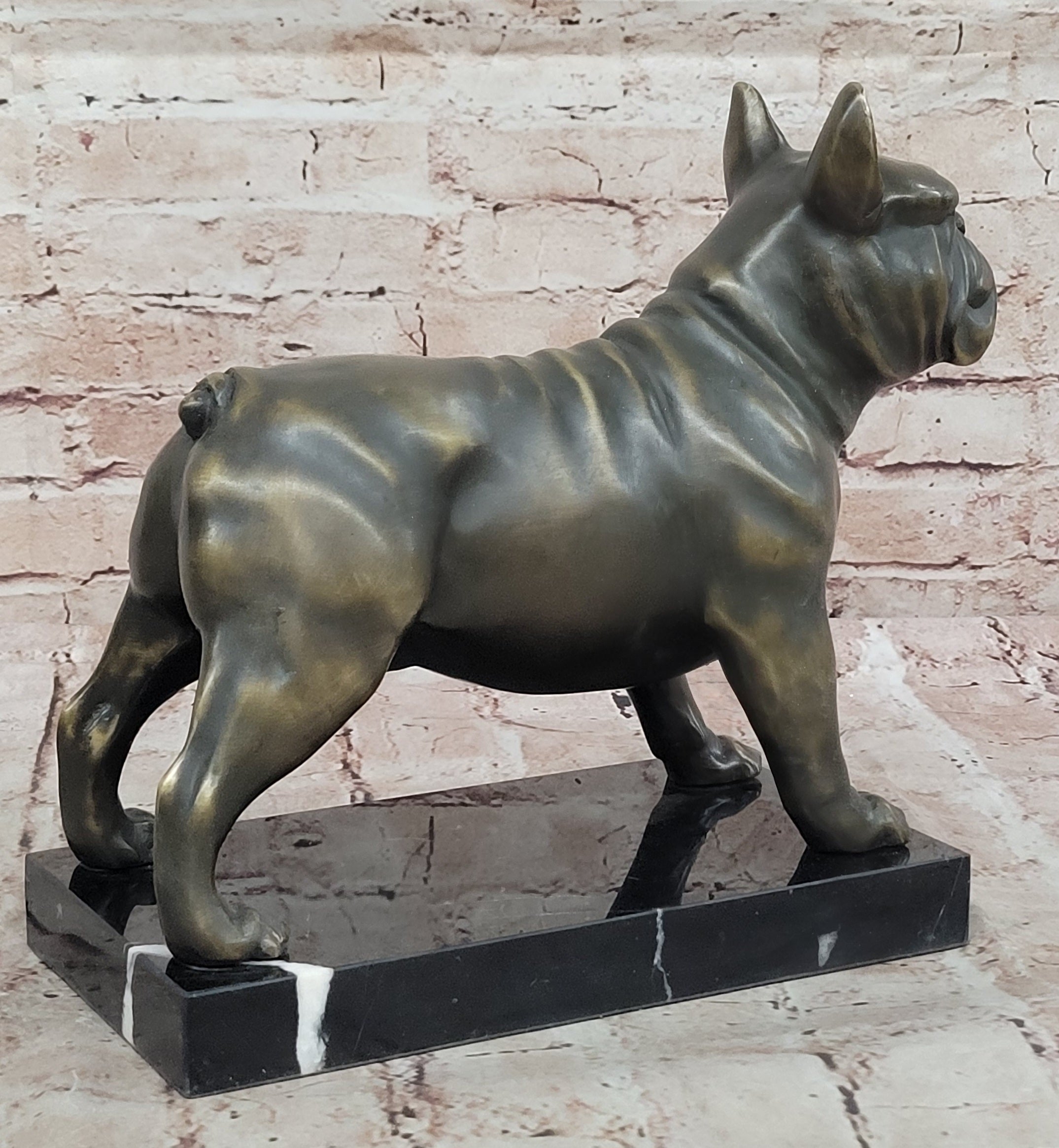 M. Lopez Bronze Pitbull Dog Statue Sculpture Museum Quality Animal Artwork Home