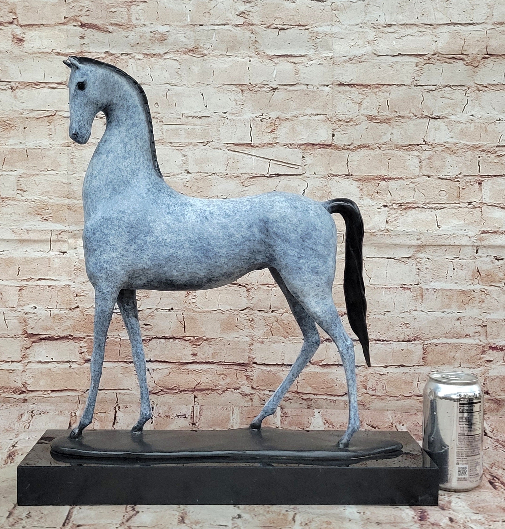 Hand Made Bronze Horse Figurine Signed T. Baker Modern Art Decor Lost Wax Sculpture