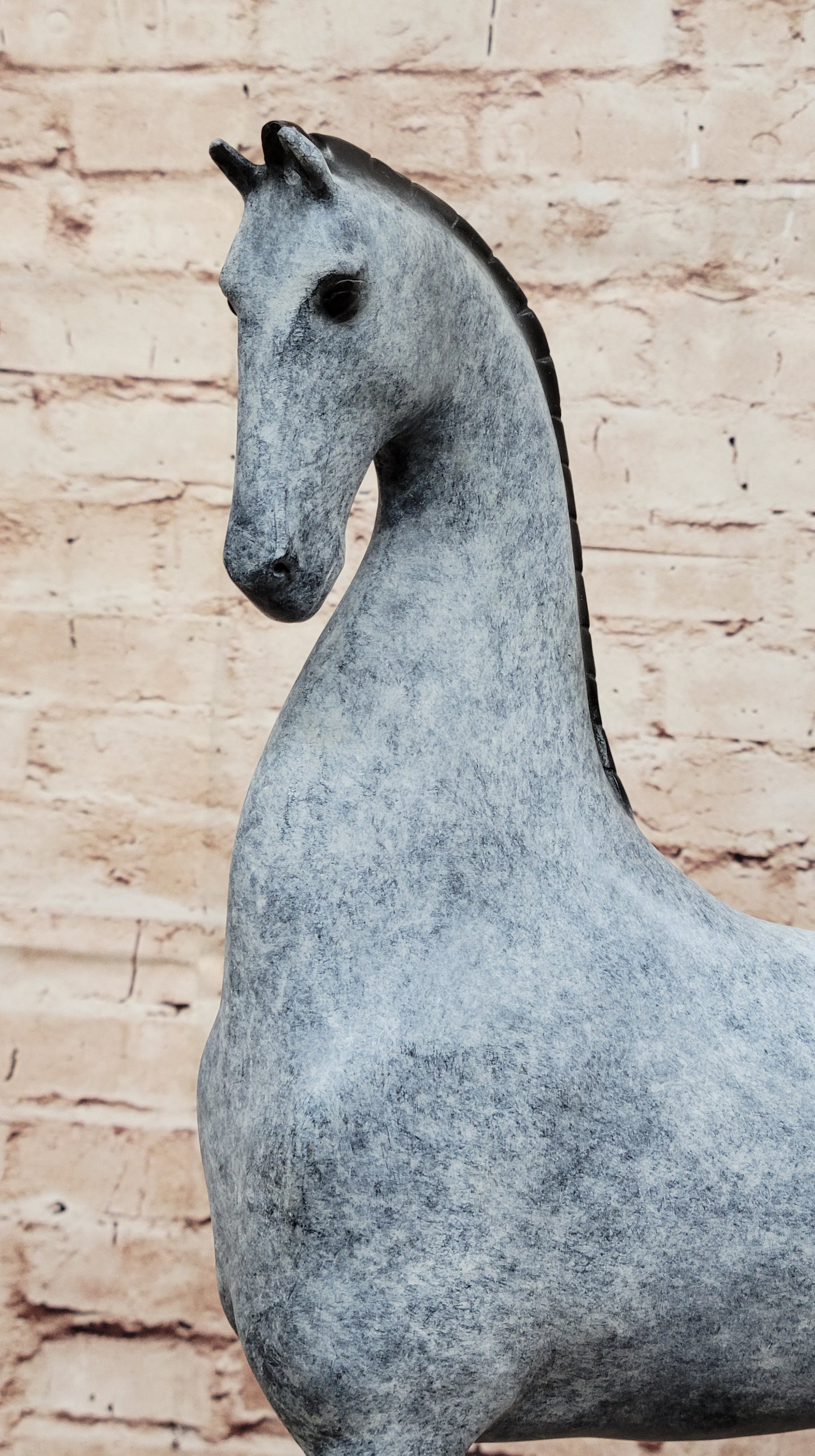 Hand Made Bronze Horse Figurine Signed T. Baker Modern Art Decor Lost Wax Sculpture