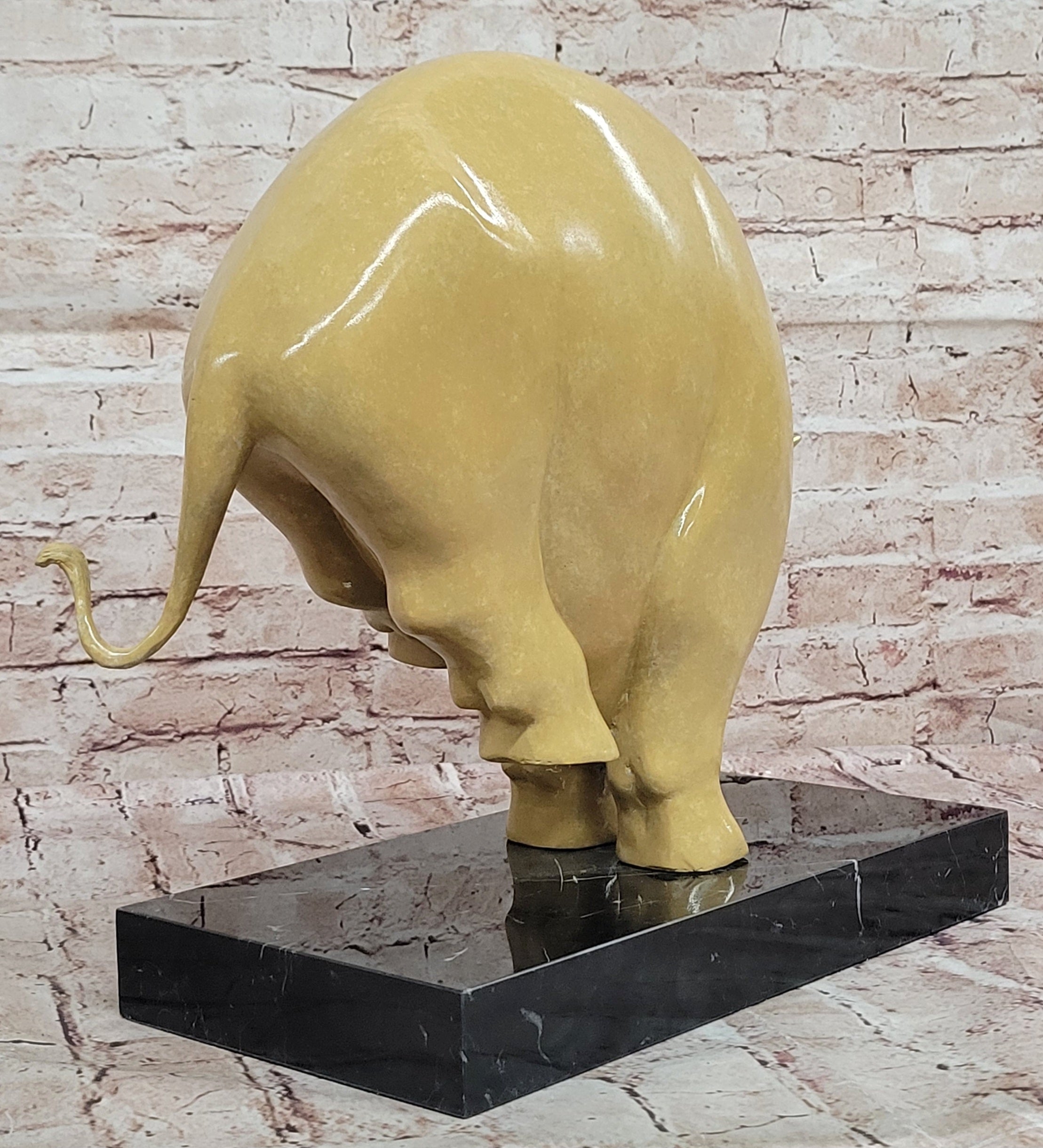 Abstract Modern Bull Statue – Signed Bronze Ox Sculpture by Botero Figurine