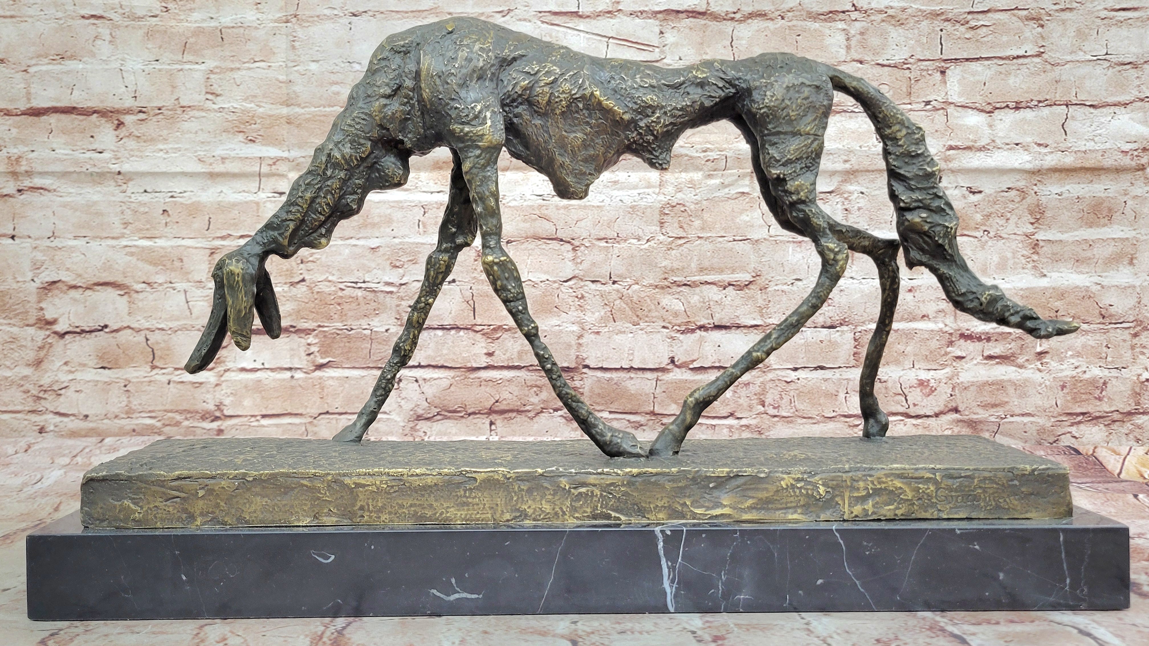 Abstract Bronze Dog Statue – Classic Handmade Animal Sculpture Home Office Decoration