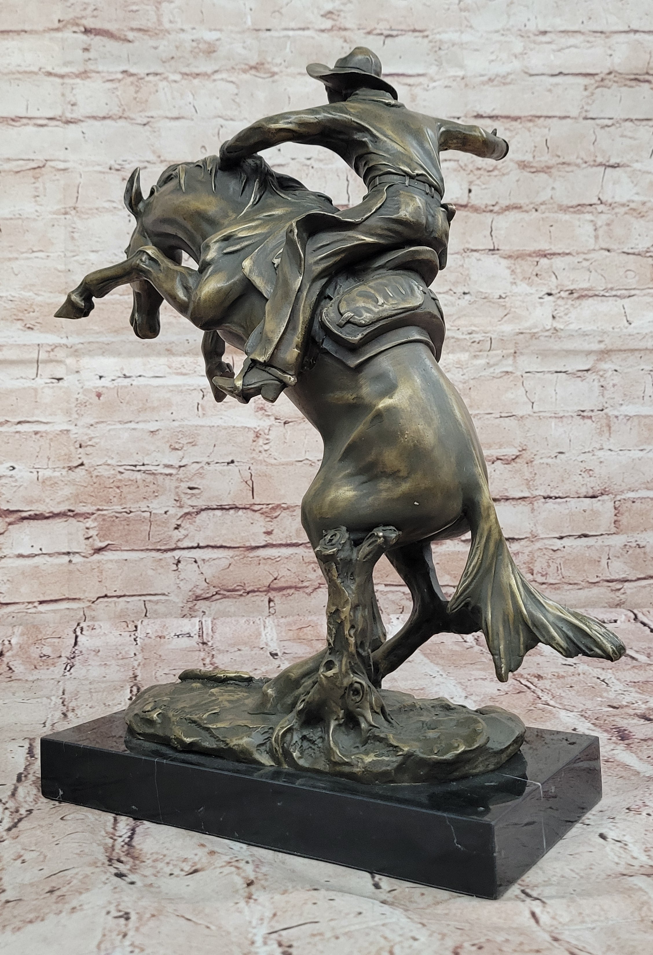 Classic Bronco Buster Bronze Sculpture Statue for Home or Office Decor