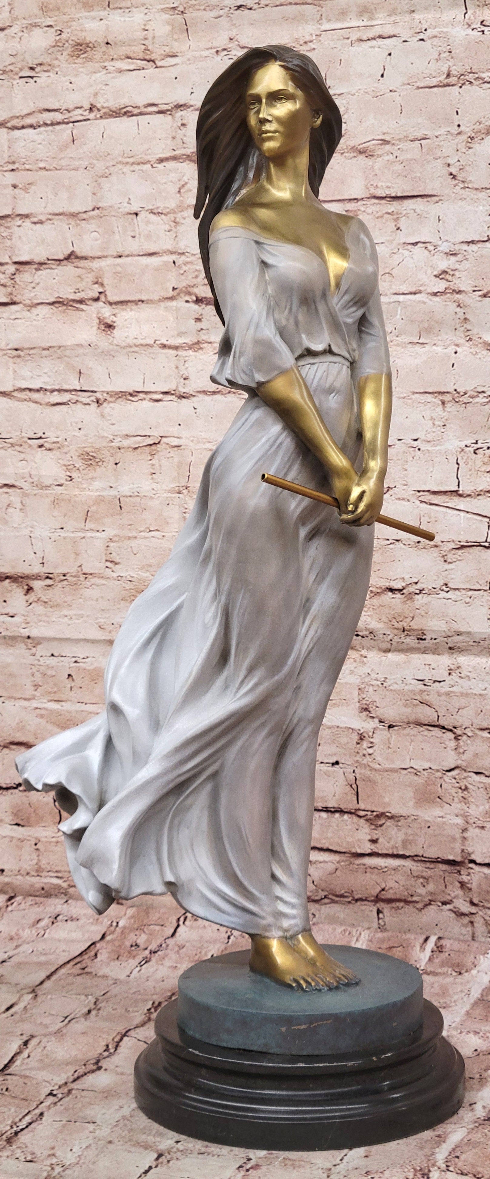 Hot Cast Bronze Woman Statue – Elegant Lady Artwork by Luo Li Rong Collector Edition