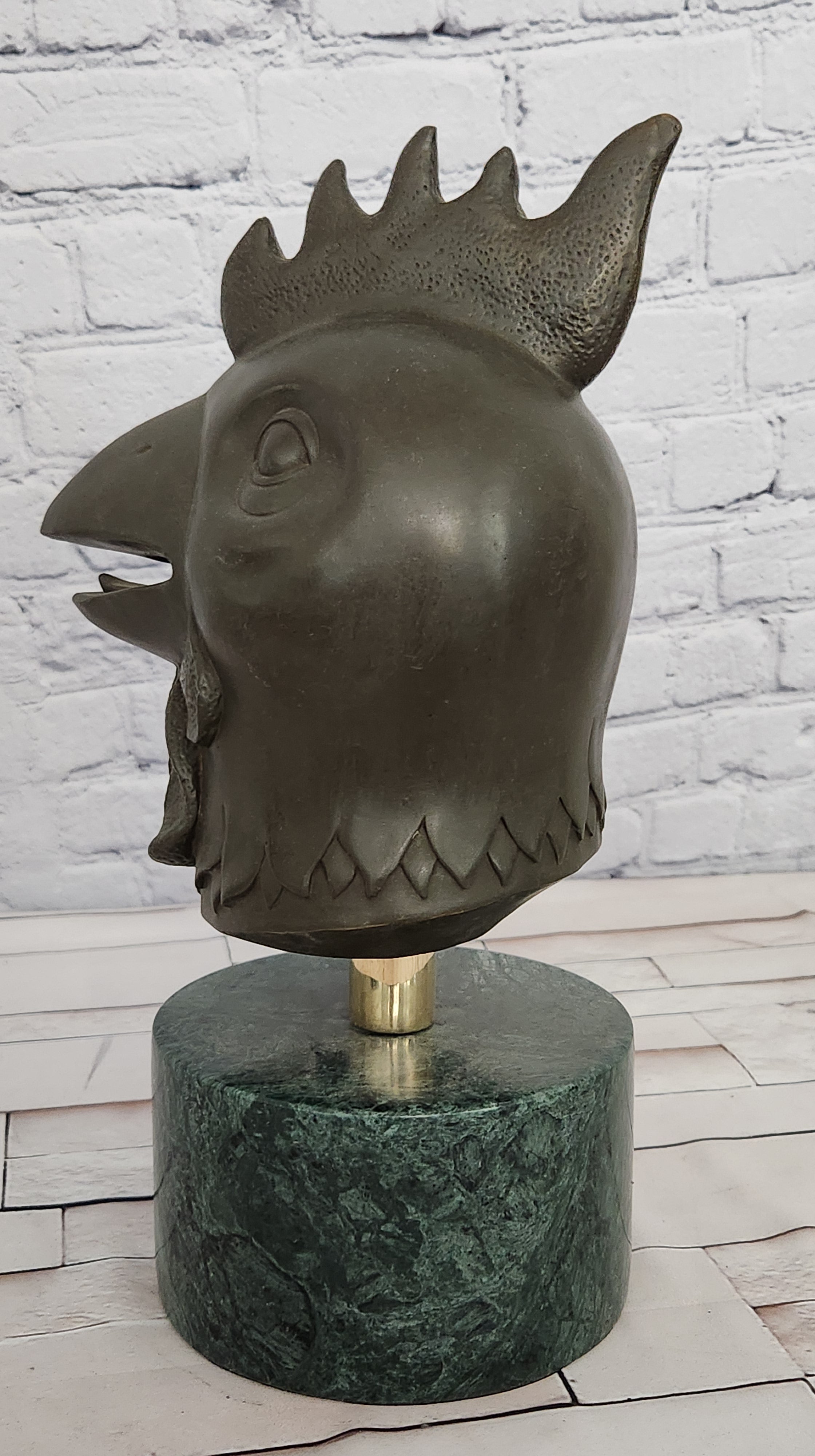 Milo Bronze Rooster Figurine Symbol of Protection Animal Sculpture Decor
