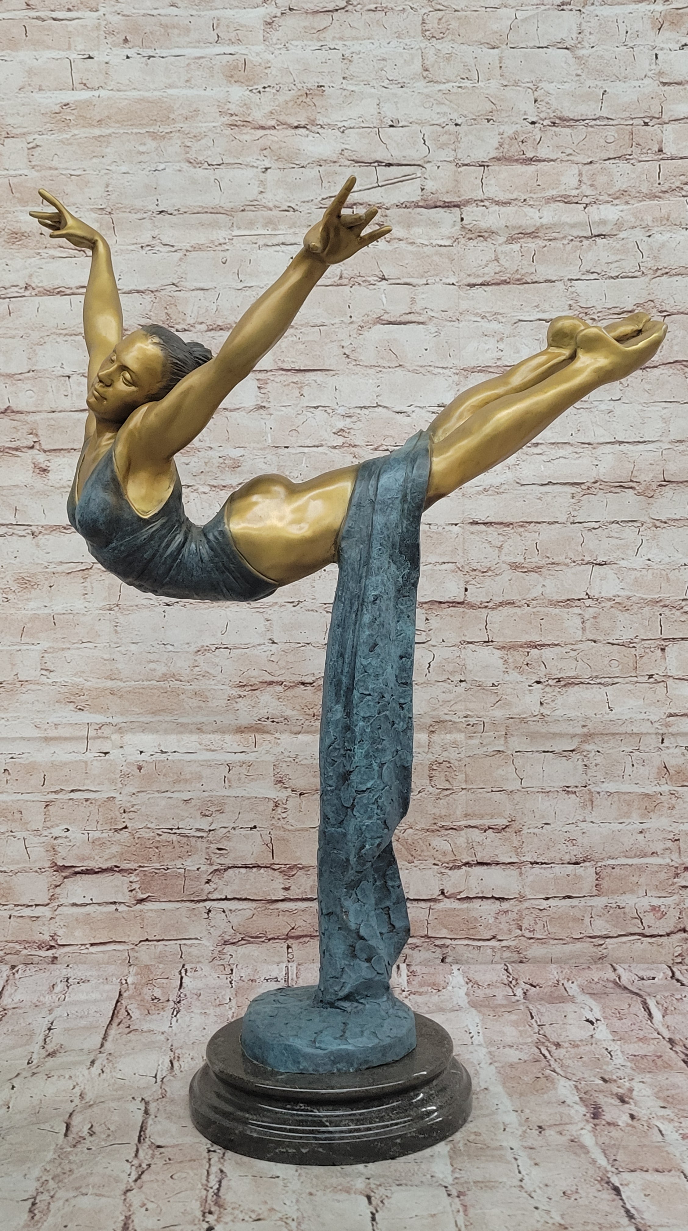 Ballet Dancer Bronze Sculpture Statue Woman in Motion by Aldo Vitaleh Collectible