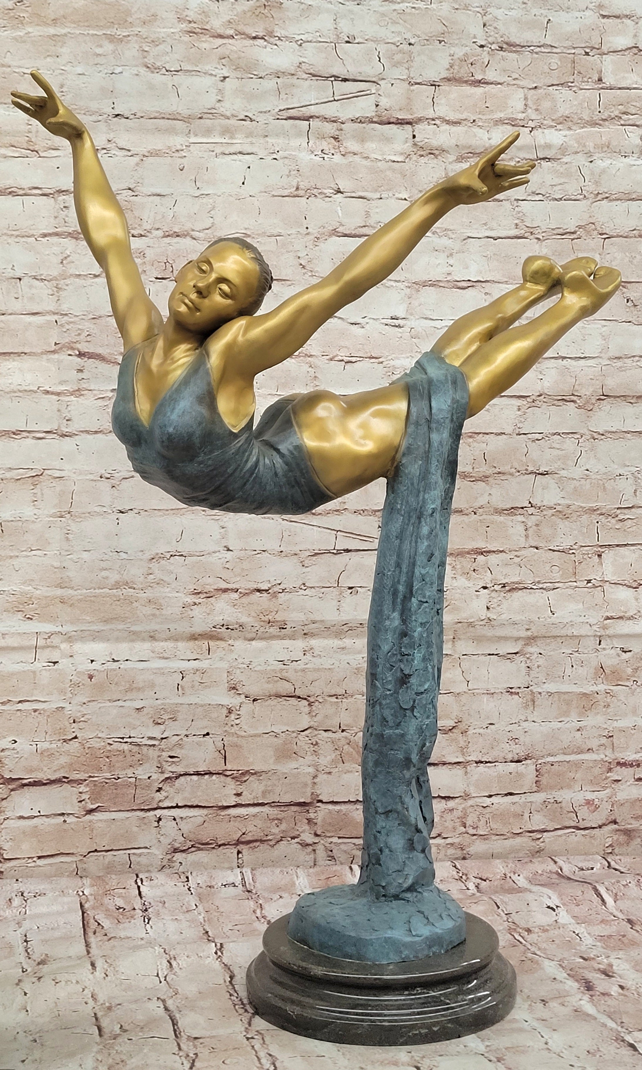 Ballet Dancer Bronze Sculpture Statue Woman in Motion by Aldo Vitaleh Collectible