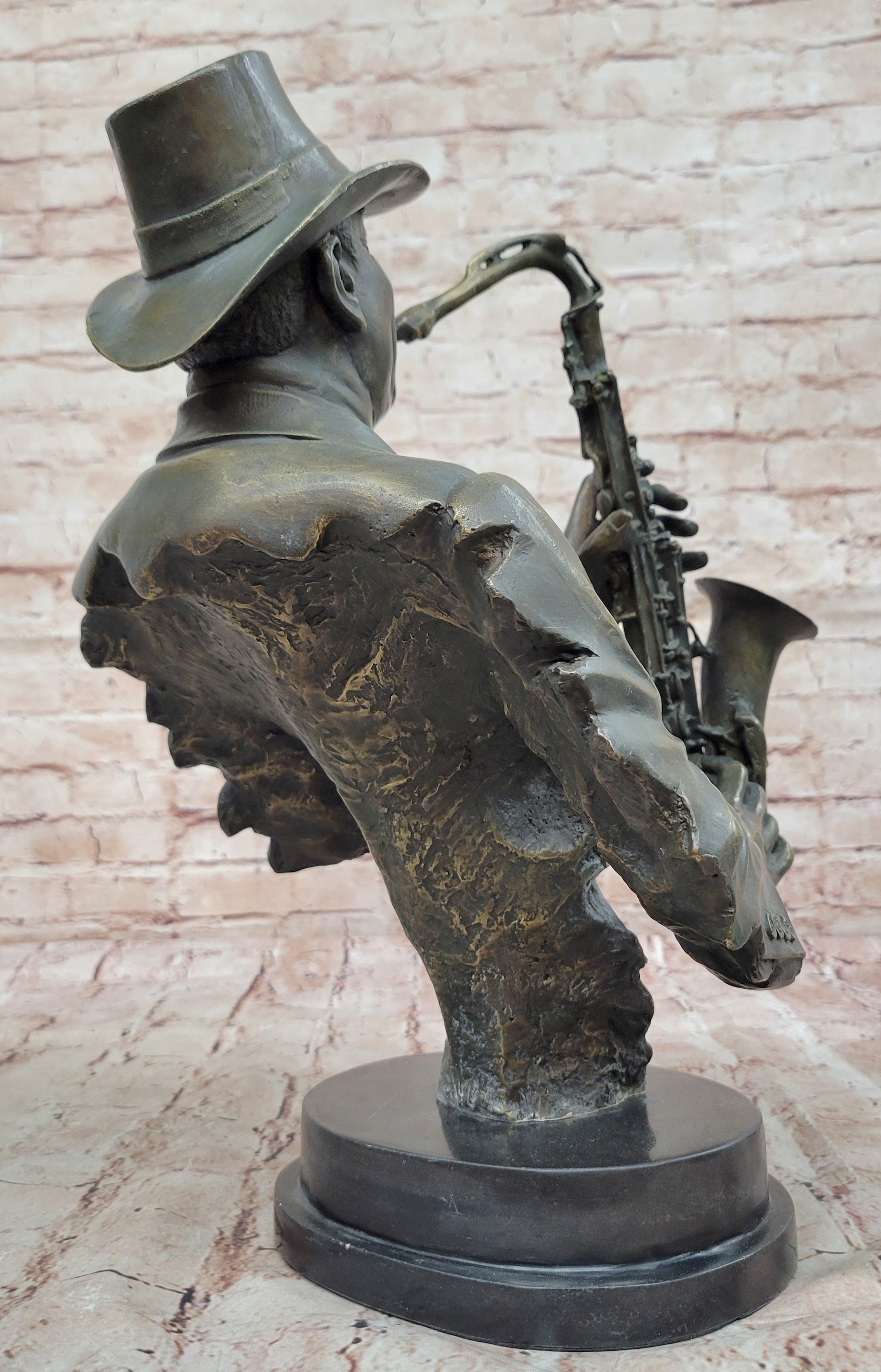 Saxophone Music Player Bronze Statue by Williams Sculpture Figurine Music Decor Gift