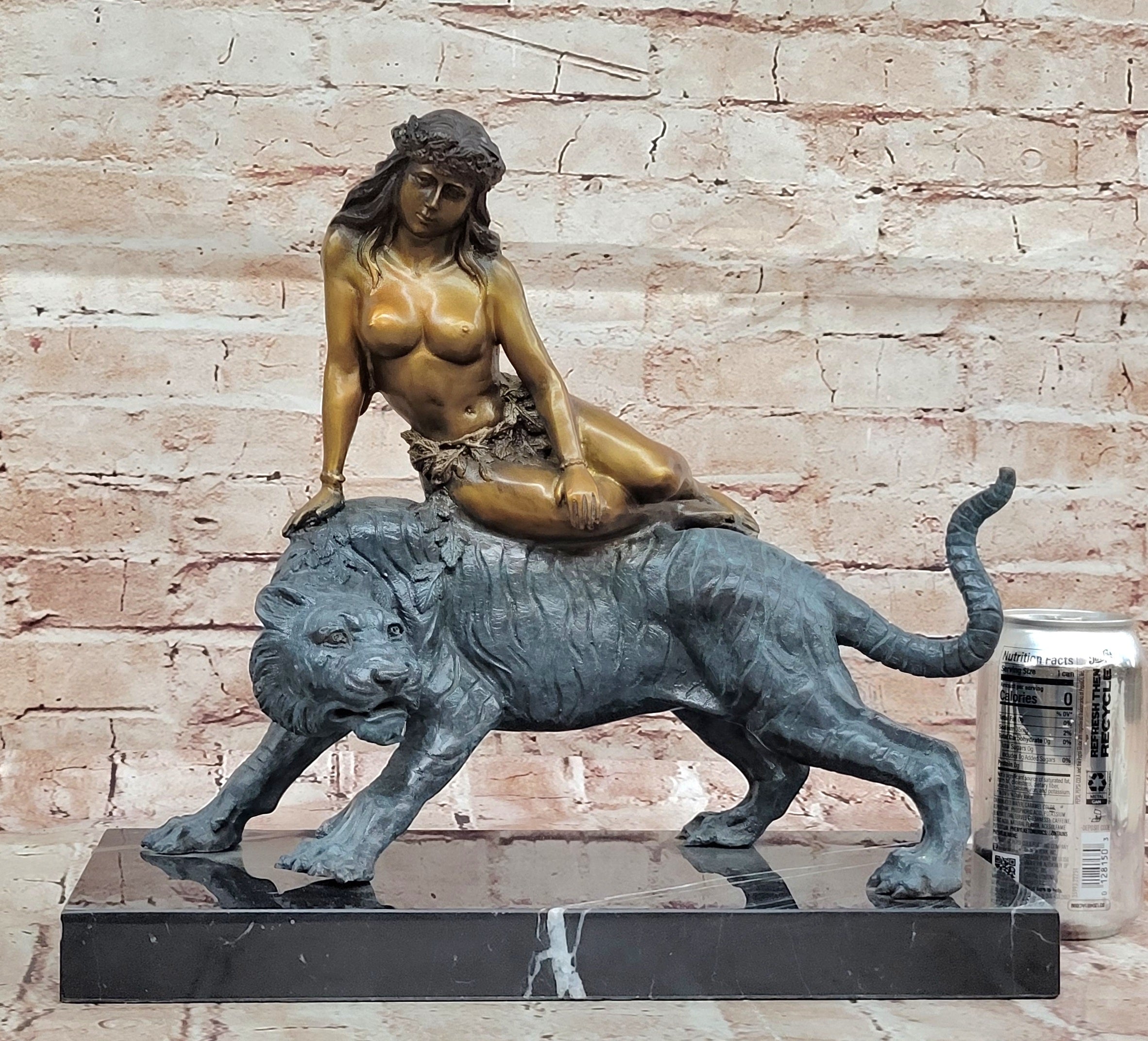 Aldo Vitaleh Egyptian Bronze Statue of Cleopatra with Panther Hot Cast Art Signed Collectible