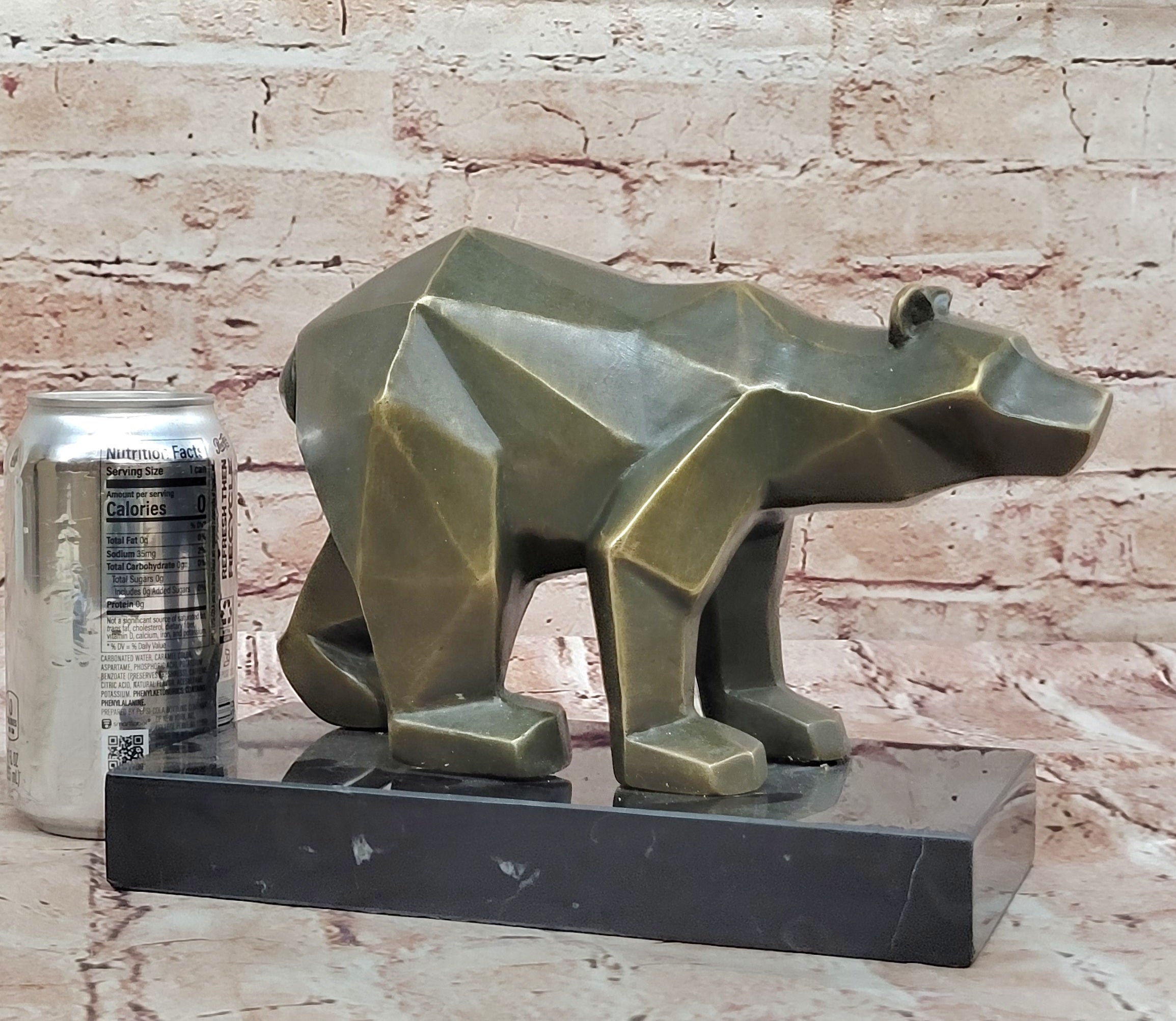 T. Baker Abstract Bear Sculpture – Hot Cast Bronze California Artwork