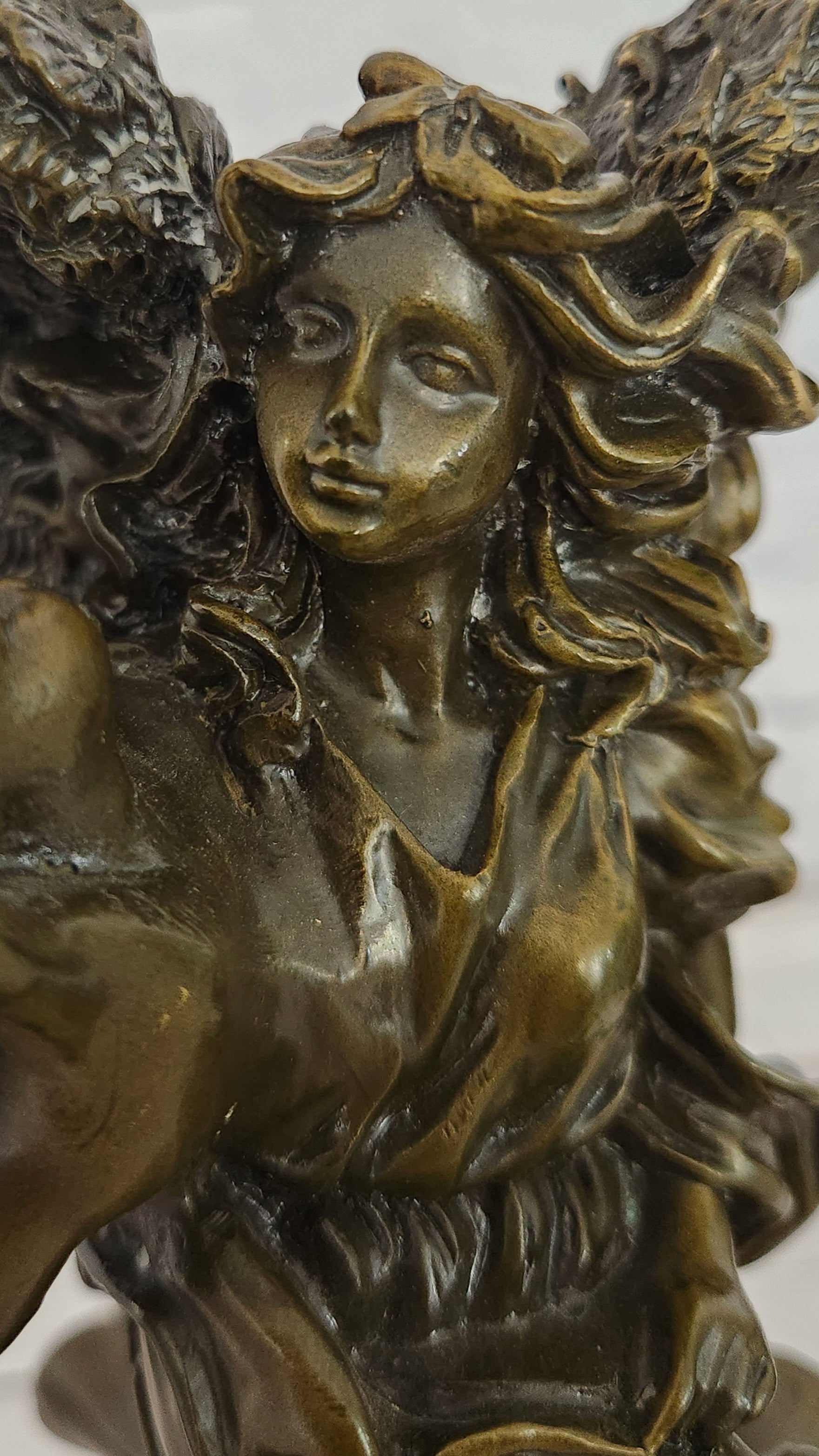 Romantic Bronze Angel Cherubs Statue Signed A Moreau Fine Art Figurine