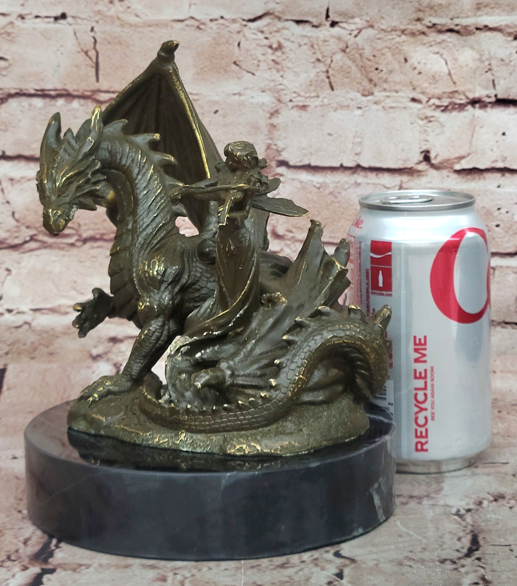 Signed Patoue Fairy Violinist – Dragon Bronze Figurine Fantasy Home Decor