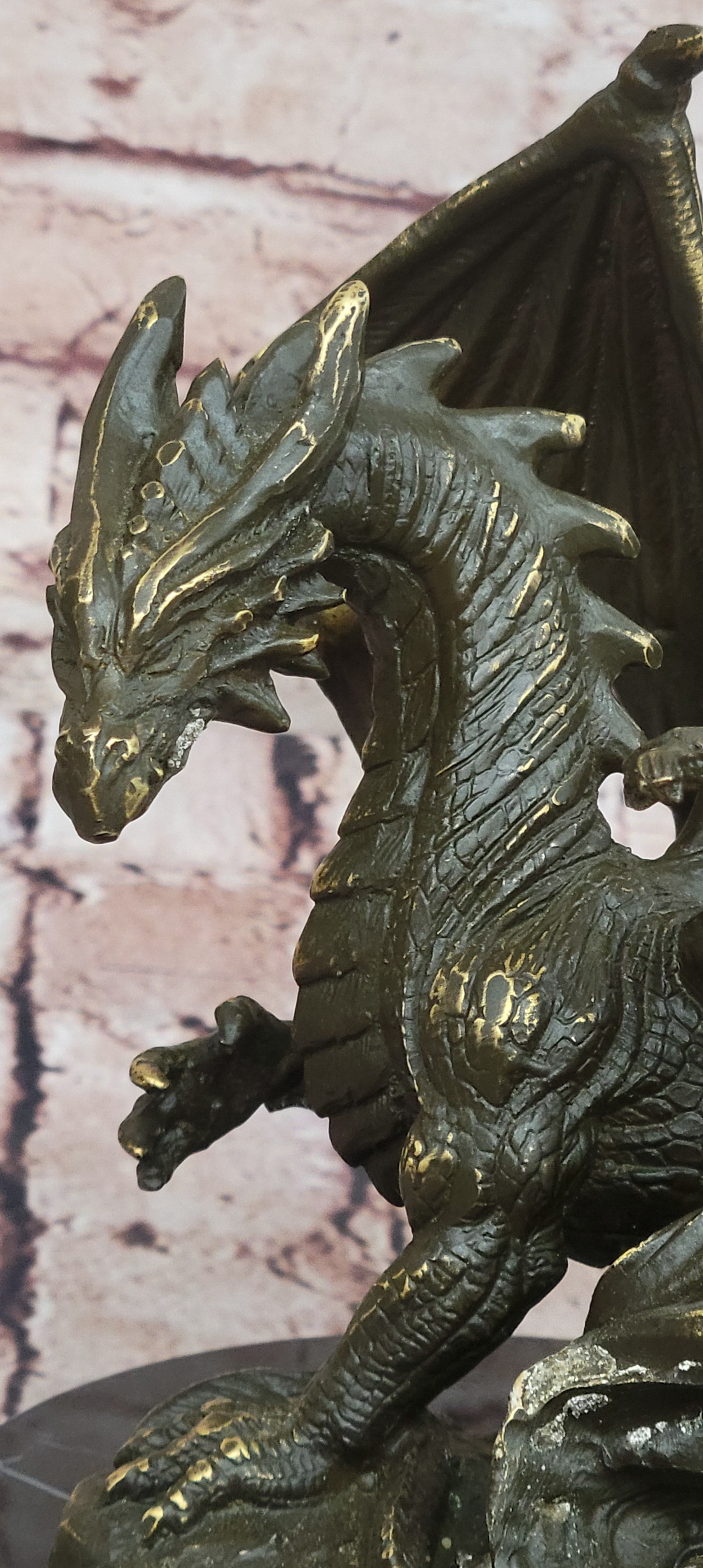 Signed Patoue Fairy Violinist – Dragon Bronze Figurine Fantasy Home Decor