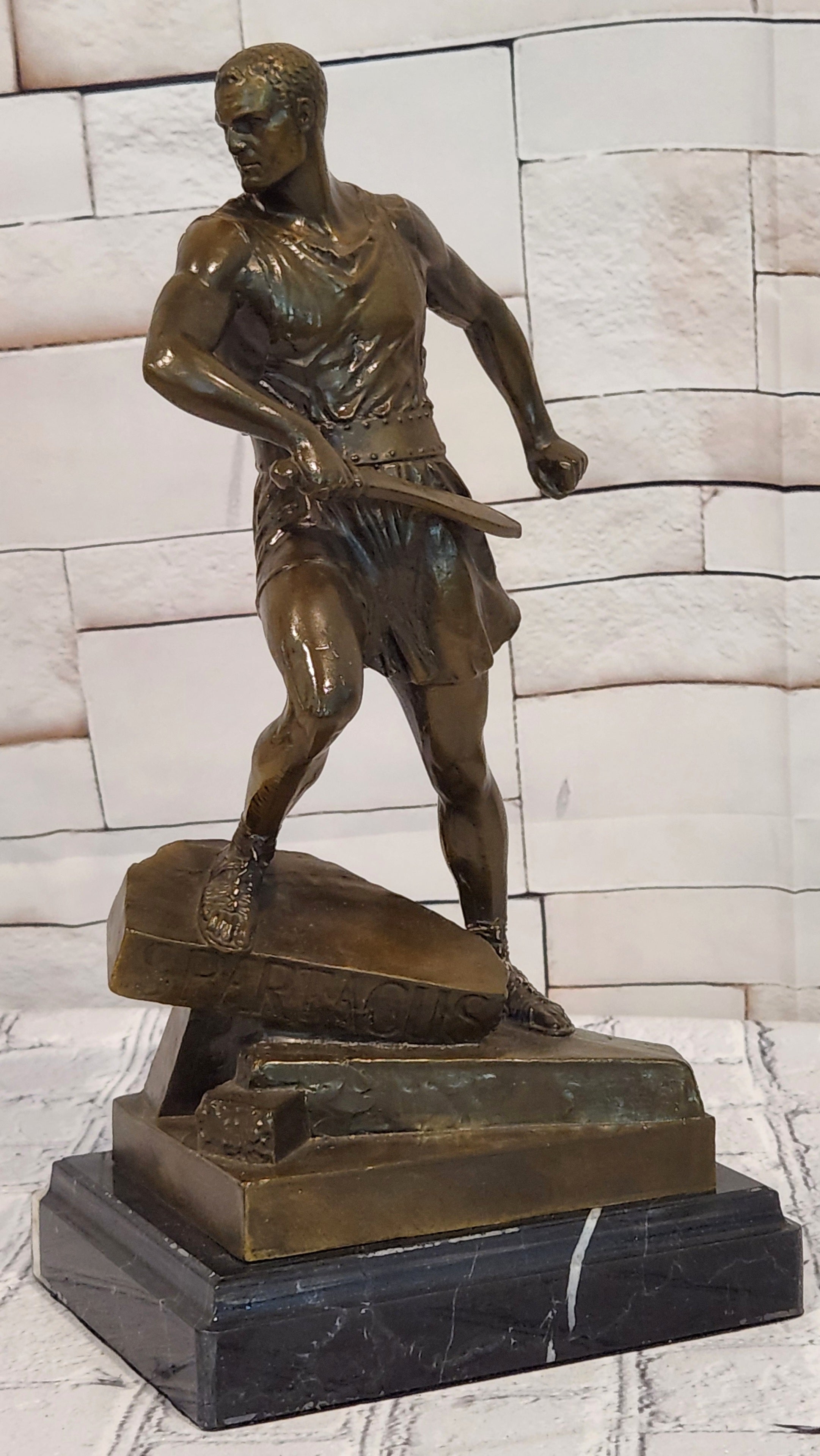 Bronze Warrior with Sword Sculpture J Mavchi Roman Style Limited Edition Art Statue