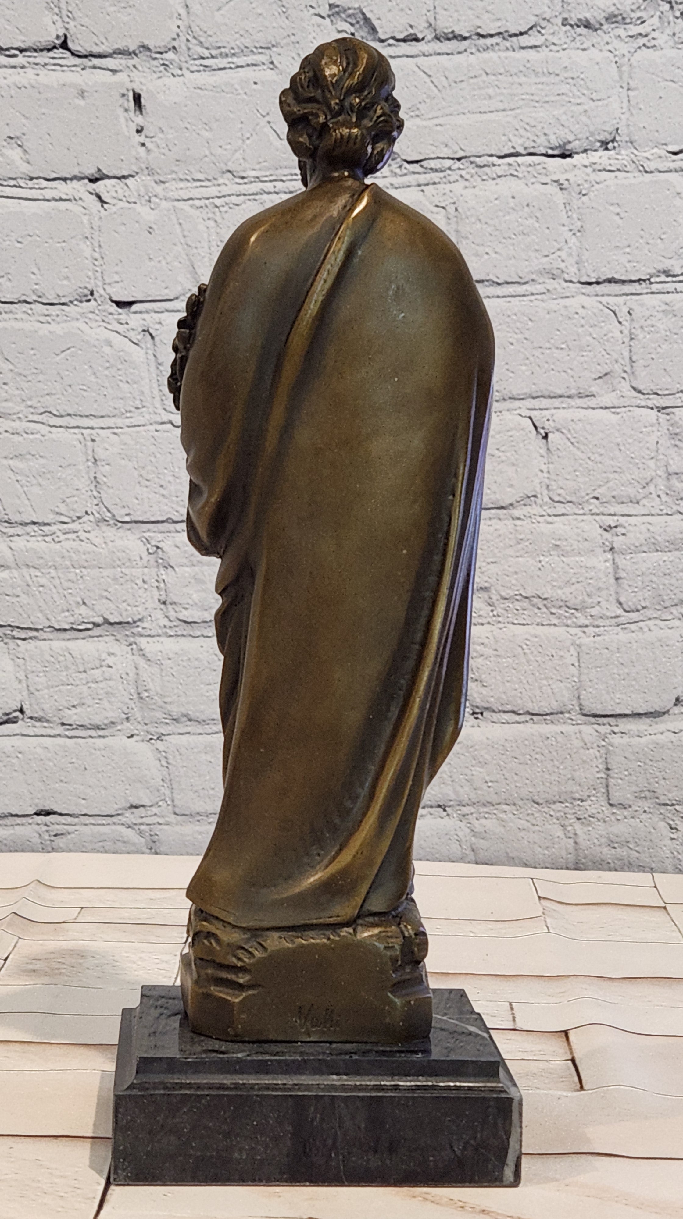 Bronze Saint Joseph Figurine Signed Valli Religious Church Art Fine Art Statue