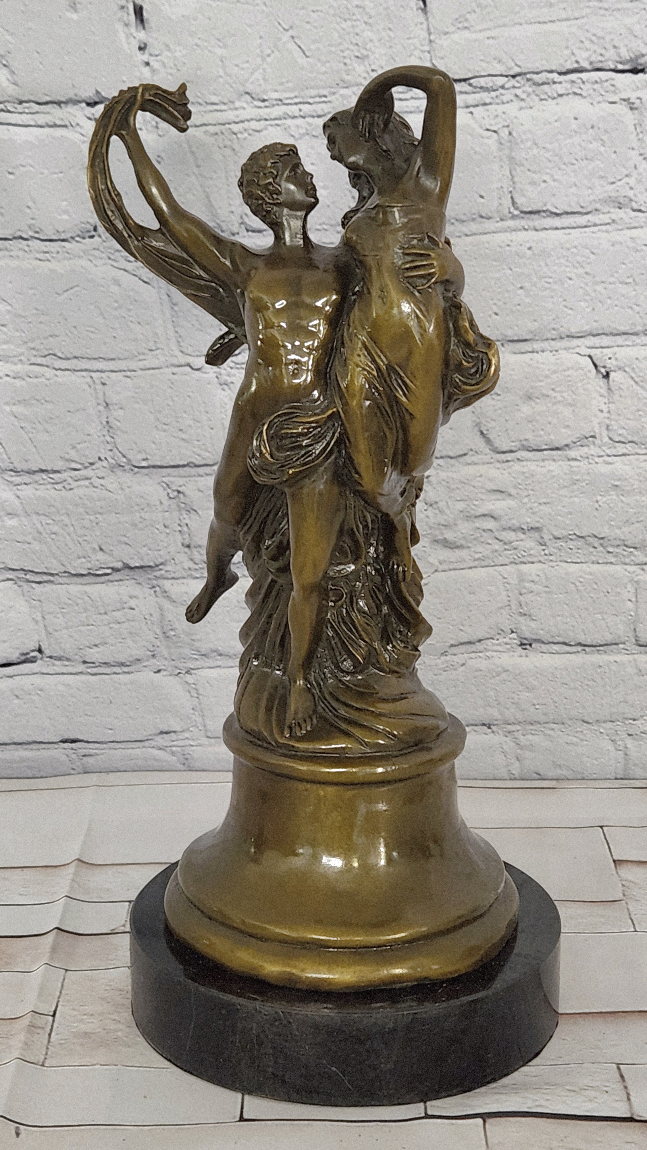 Floating Eros Psyche Bronze Sculpture Love Romance Mythology Fine Art Gift Artwork