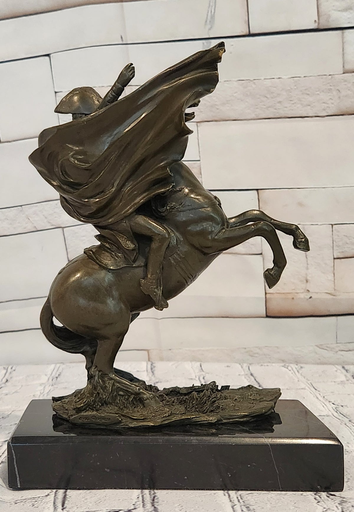 Hot Cast Bronze Napoleon Crossing Alps Statue Equestrian Collectible Artwork