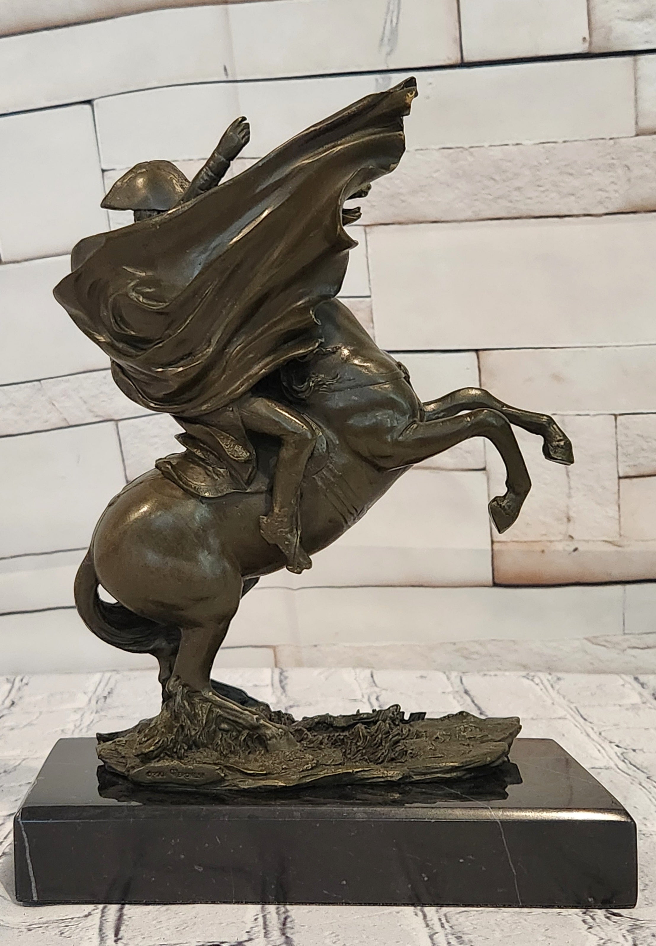 Hot Cast Bronze Napoleon Crossing Alps Statue Equestrian Collectible Artwork