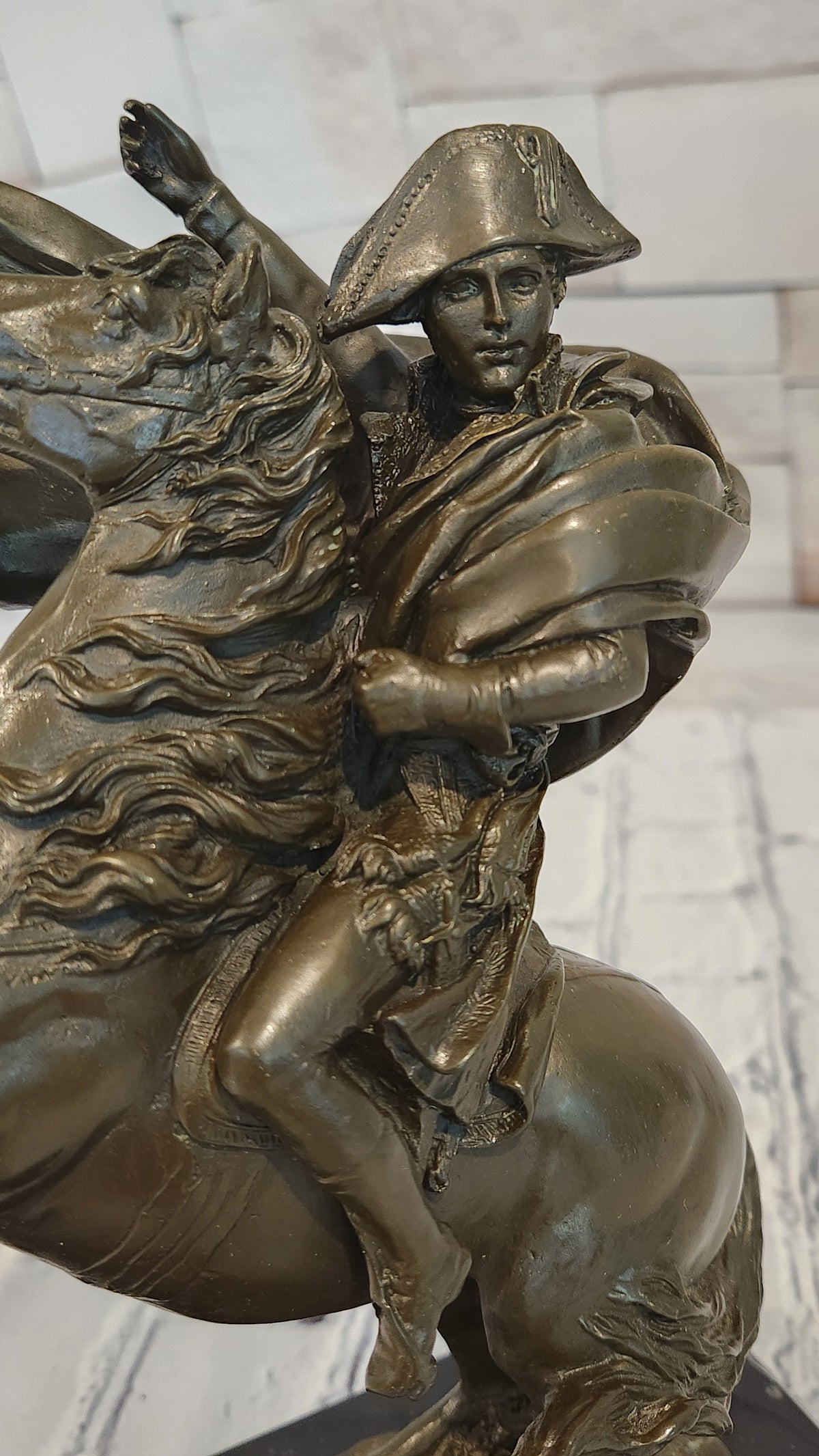 Hot Cast Bronze Napoleon Crossing Alps Statue Equestrian Collectible Artwork