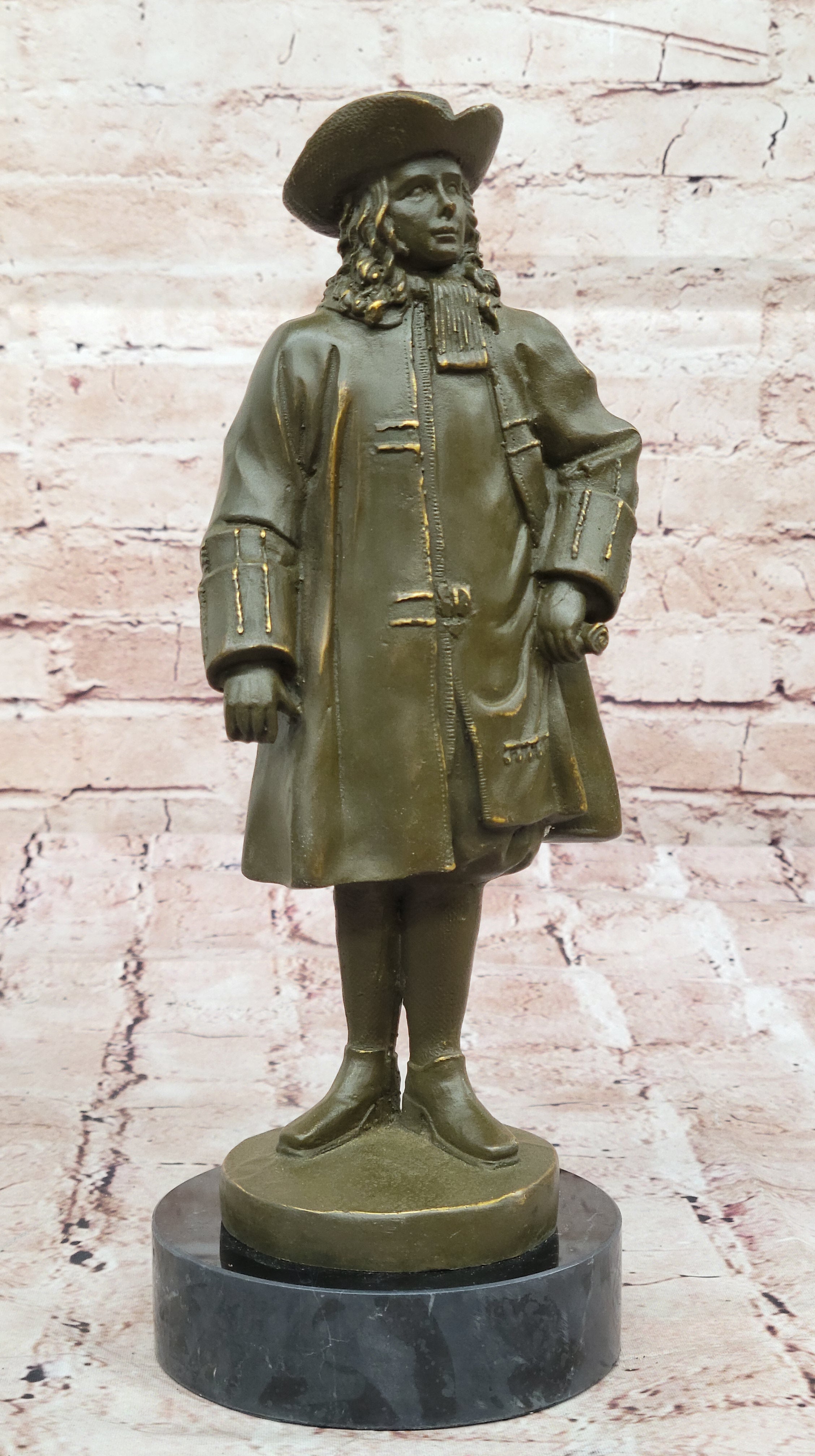 Original William Penn Sculpture – Bronze Figurine by Milo, Collector Edition