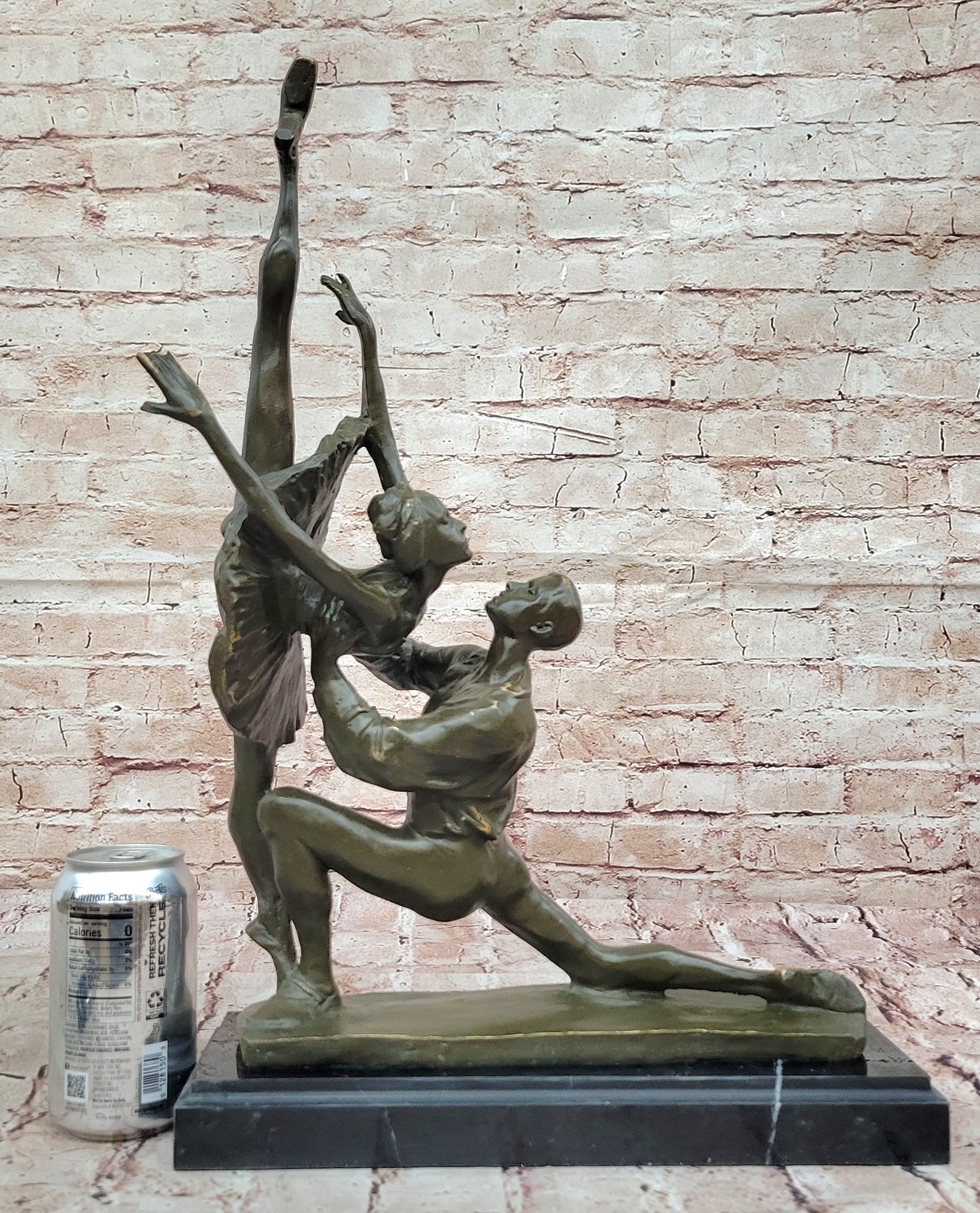 Classic Bronze Ballerina Pair Statue by Aldo Vitaleh Handcrafted Home Art Decor Gift