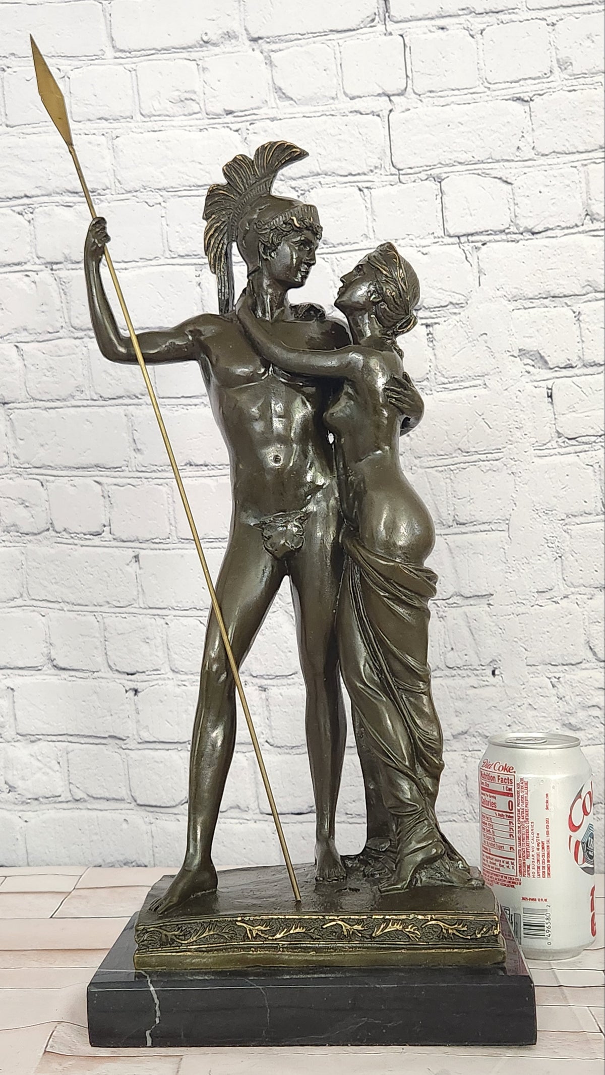 Bronze Mythological Couple Sculpture Mars and Venus Collectible Fine Art Deco