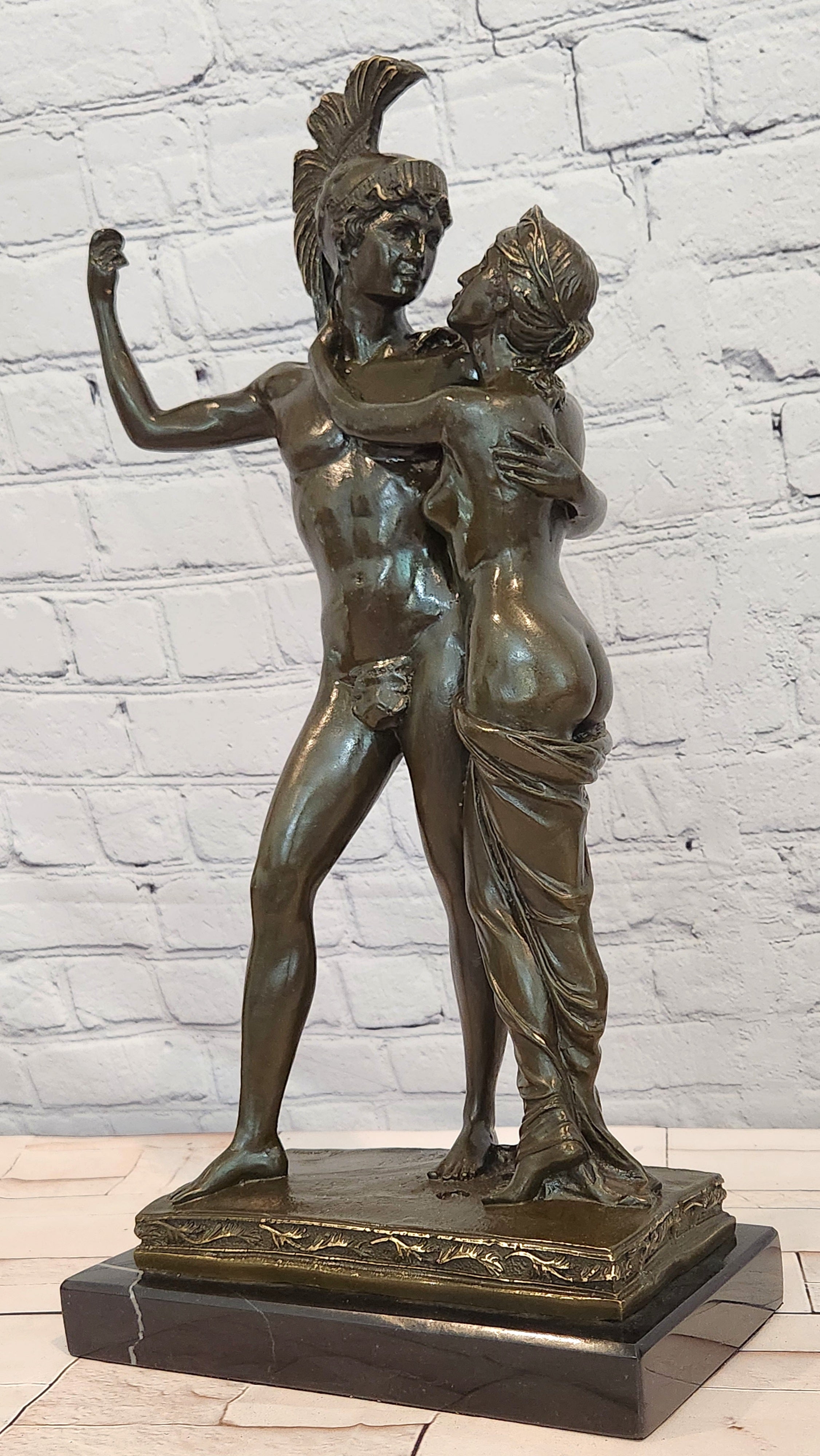 Bronze Mythological Couple Sculpture Mars and Venus Collectible Fine Art Deco