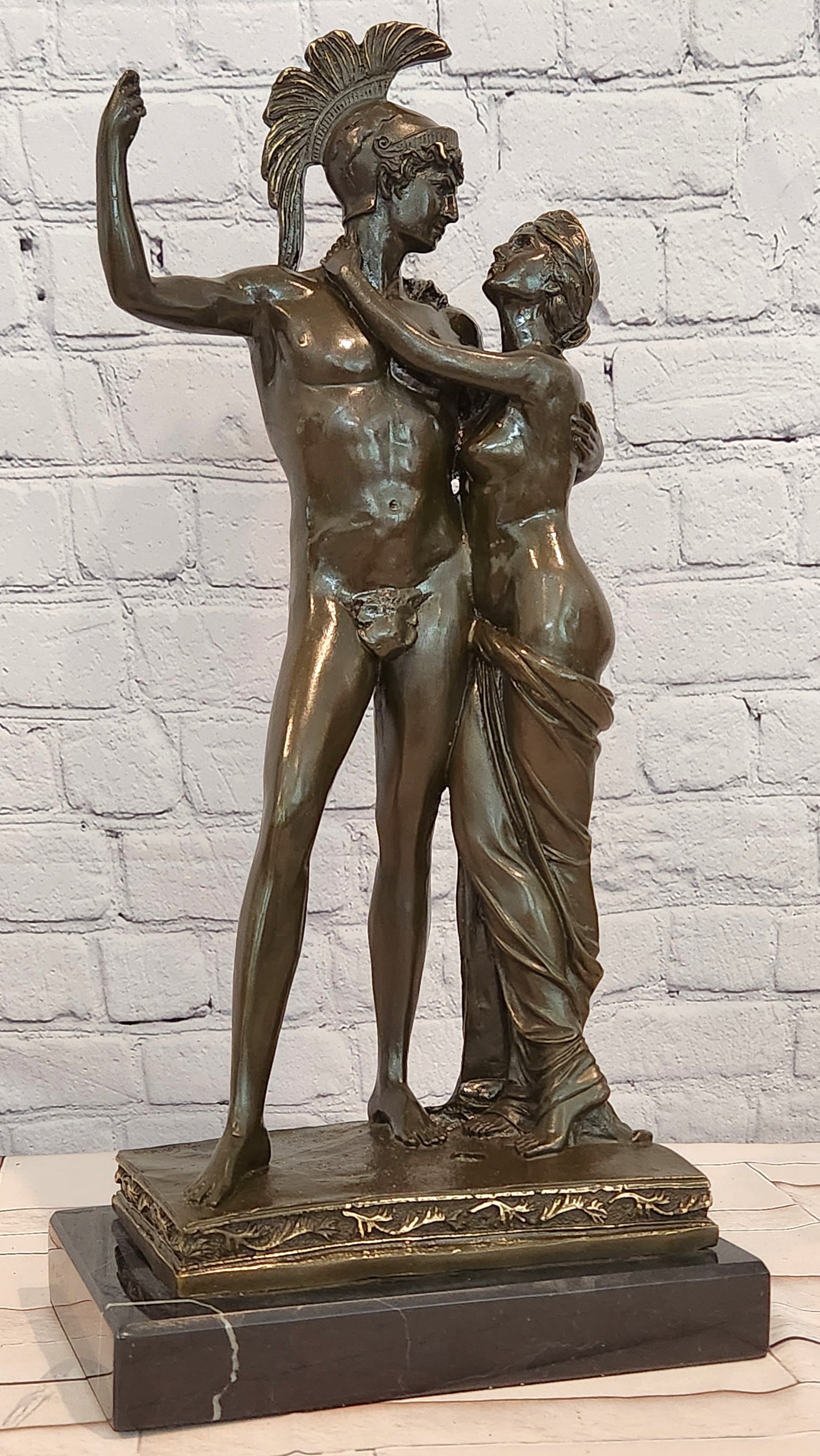 Bronze Mythological Couple Sculpture Mars and Venus Collectible Fine Art Deco