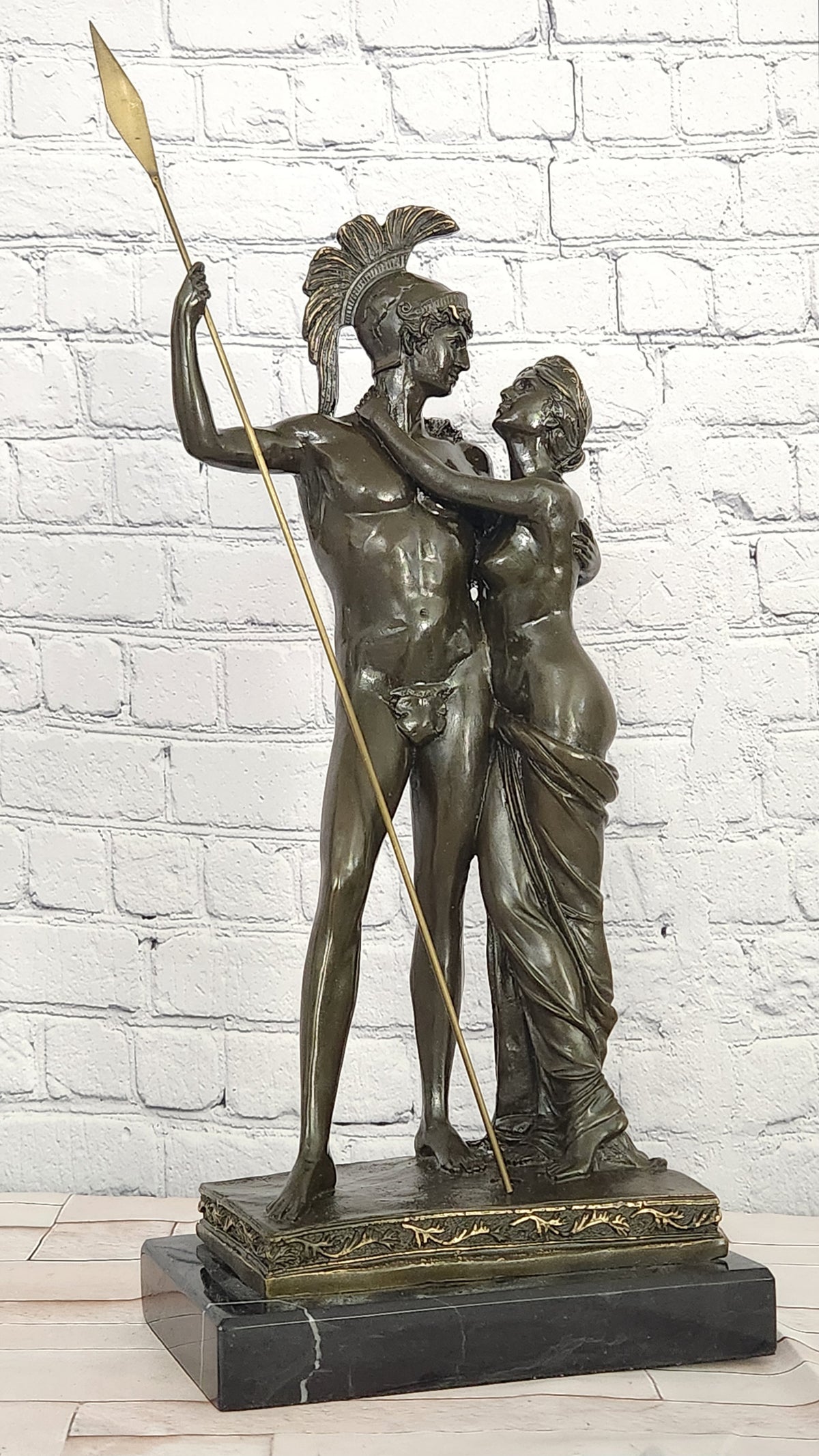 Bronze Mythological Couple Sculpture Mars and Venus Collectible Fine Art Deco