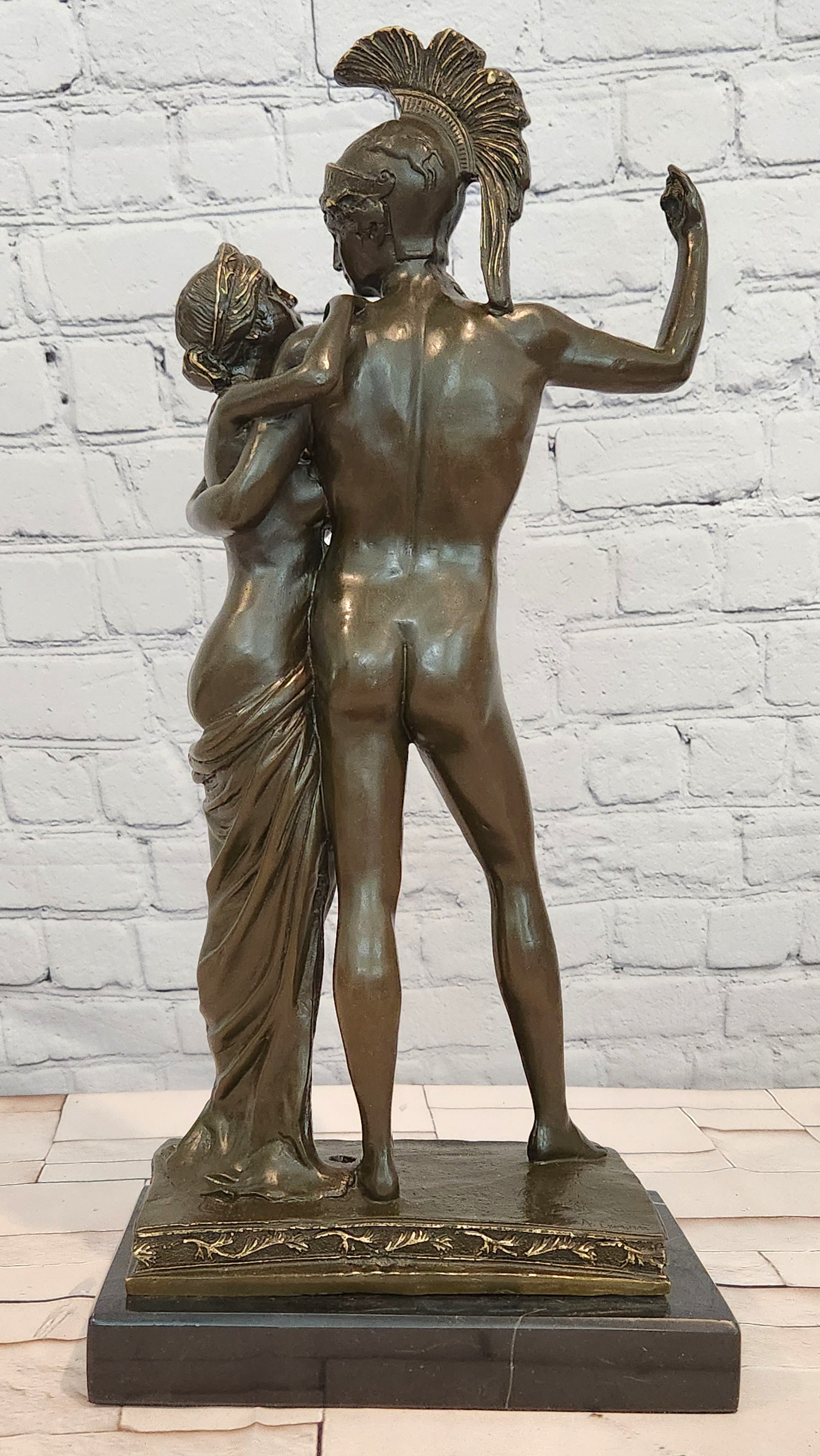 Bronze Mythological Couple Sculpture Mars and Venus Collectible Fine Art Deco