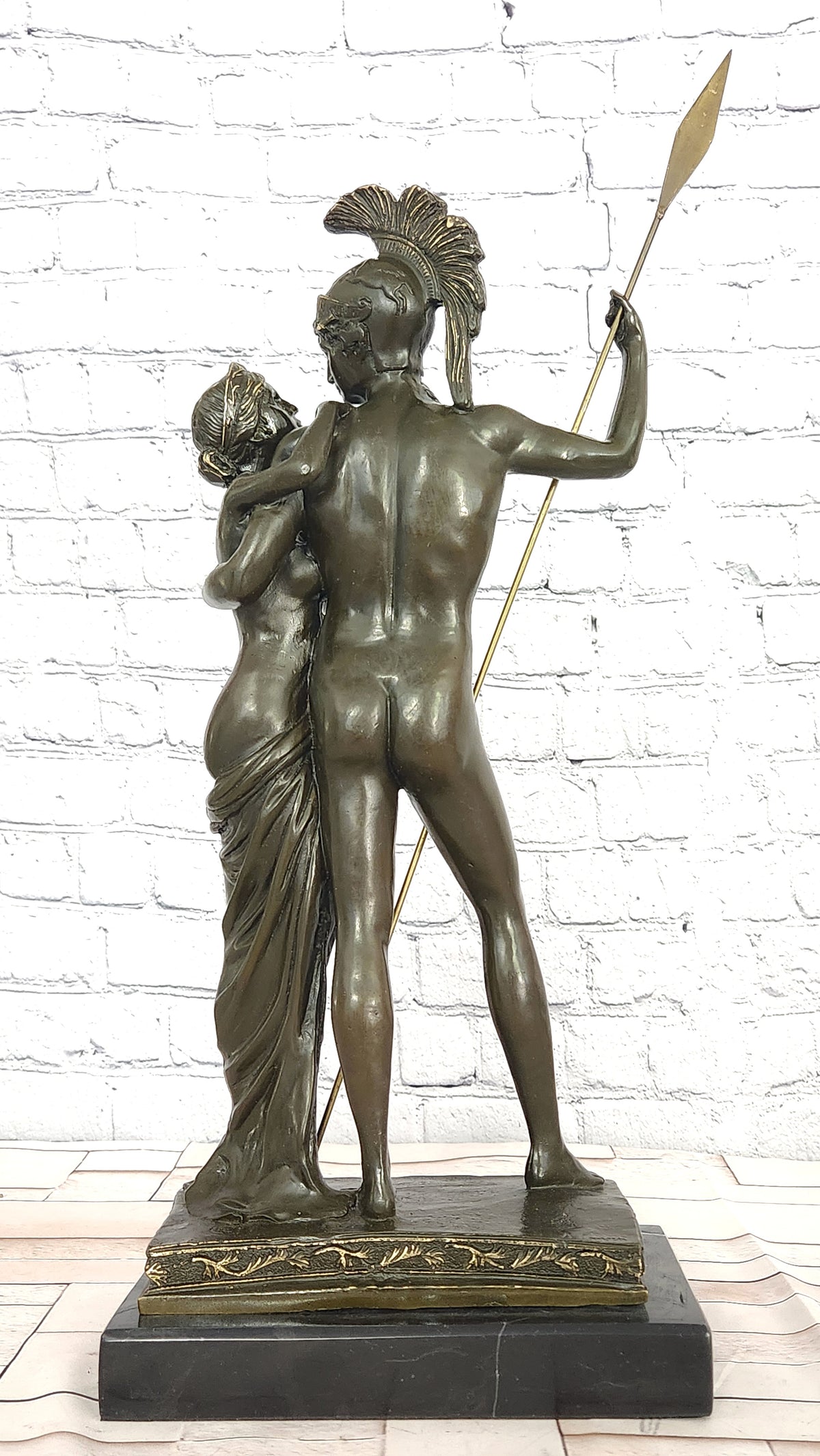 Bronze Mythological Couple Sculpture Mars and Venus Collectible Fine Art Deco