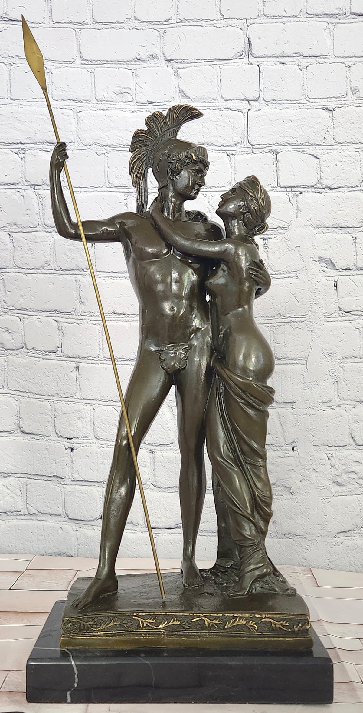 Bronze Mythological Couple Sculpture Mars and Venus Collectible Fine Art Deco