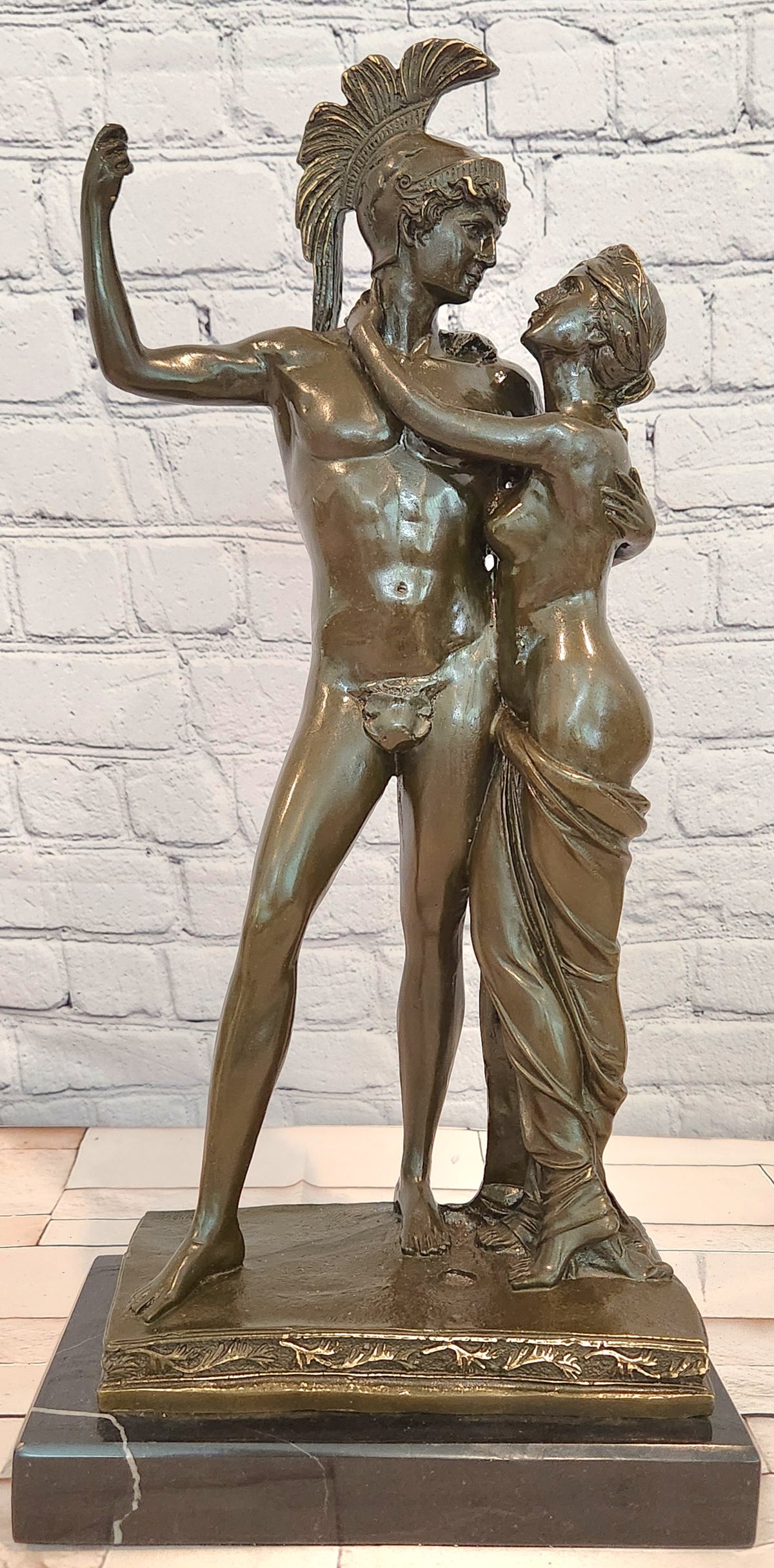 Bronze Mythological Couple Sculpture Mars and Venus Collectible Fine Art Deco