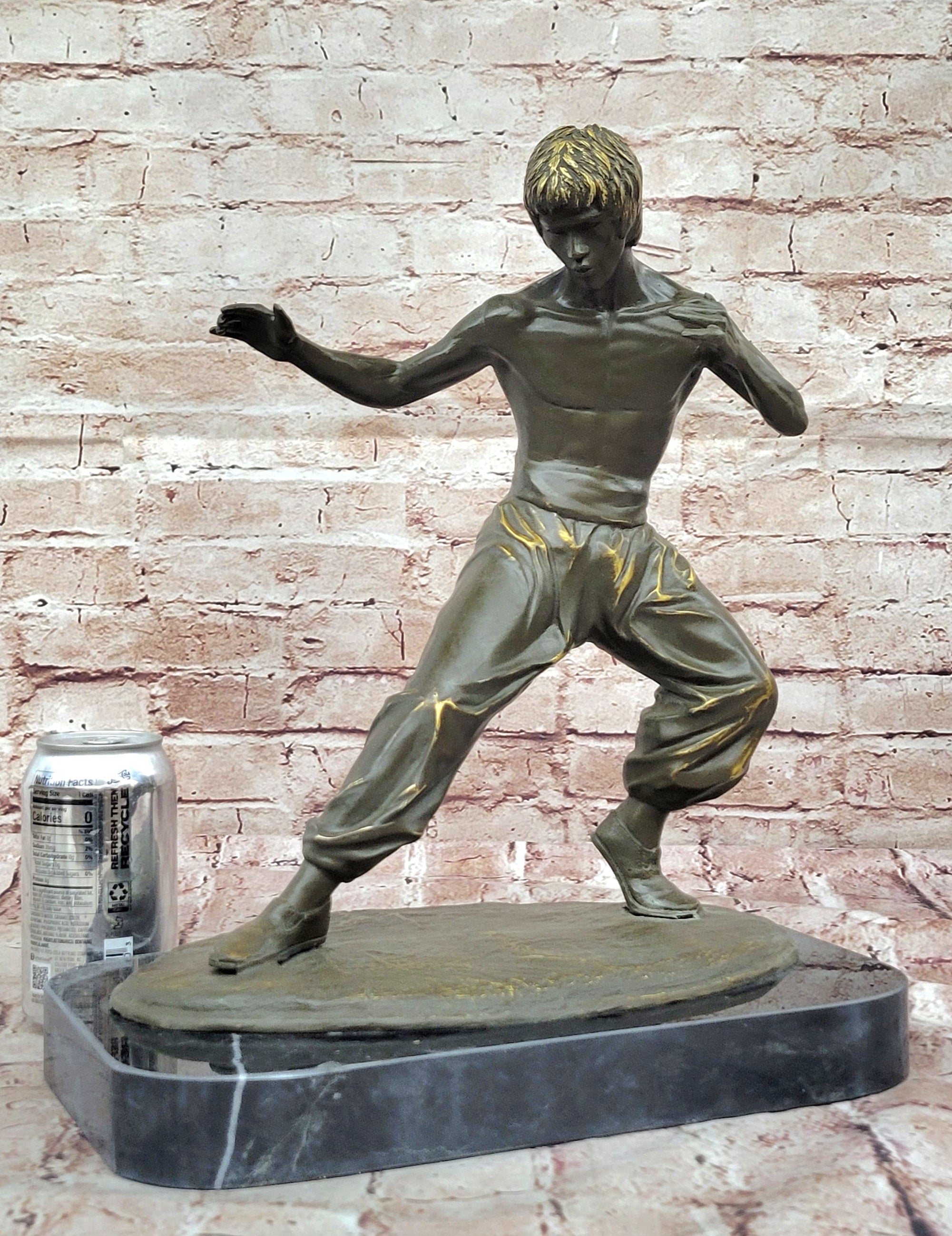 Pure Copper Bruce Lee Martial Arts Statue Signed by Mavchi Limited Edition Collectible
