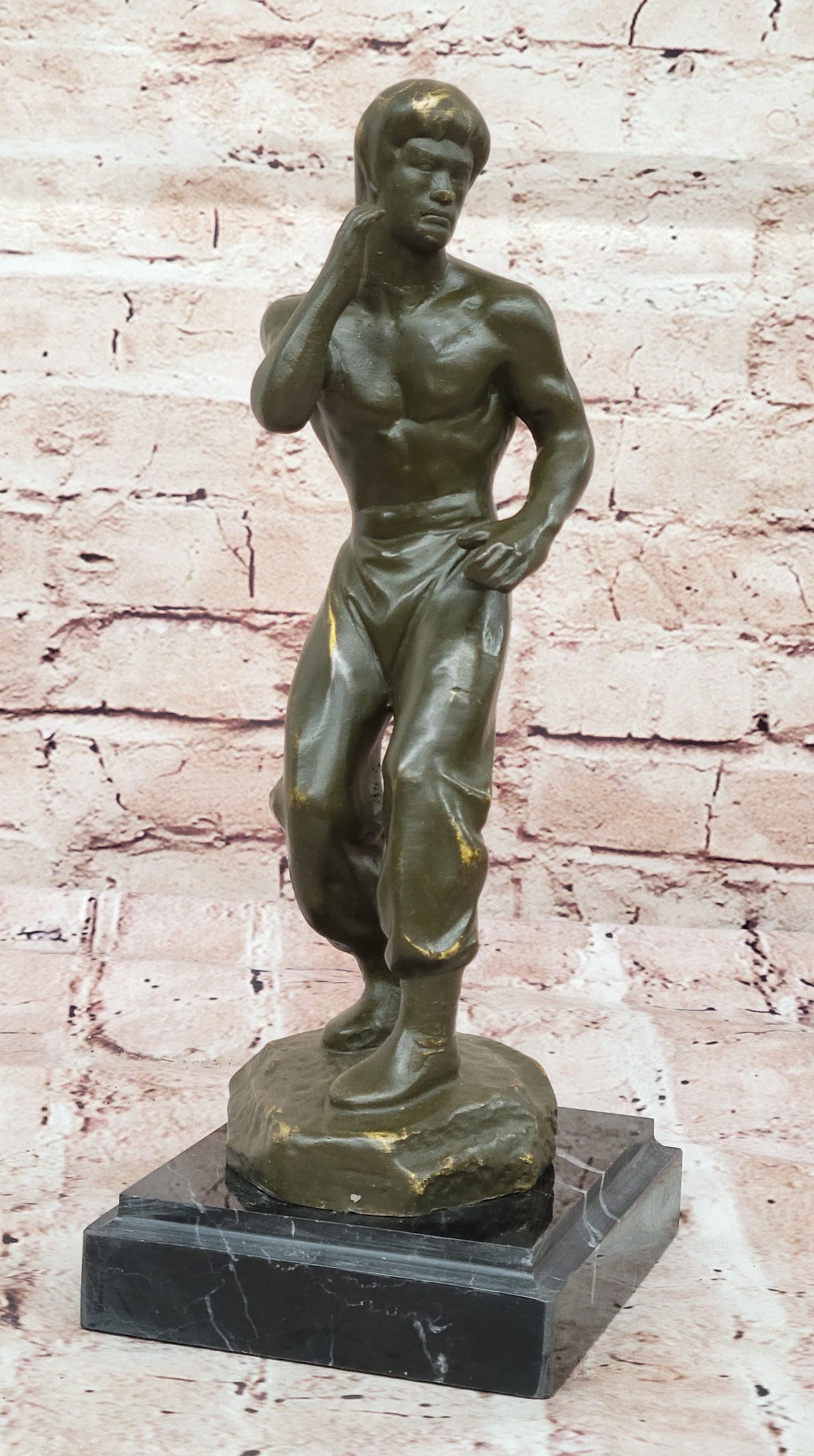 Bruce Lee Kung Fu Legend Bronze Statue by Mavchi Hand Made Collectible Artwork Sculpture