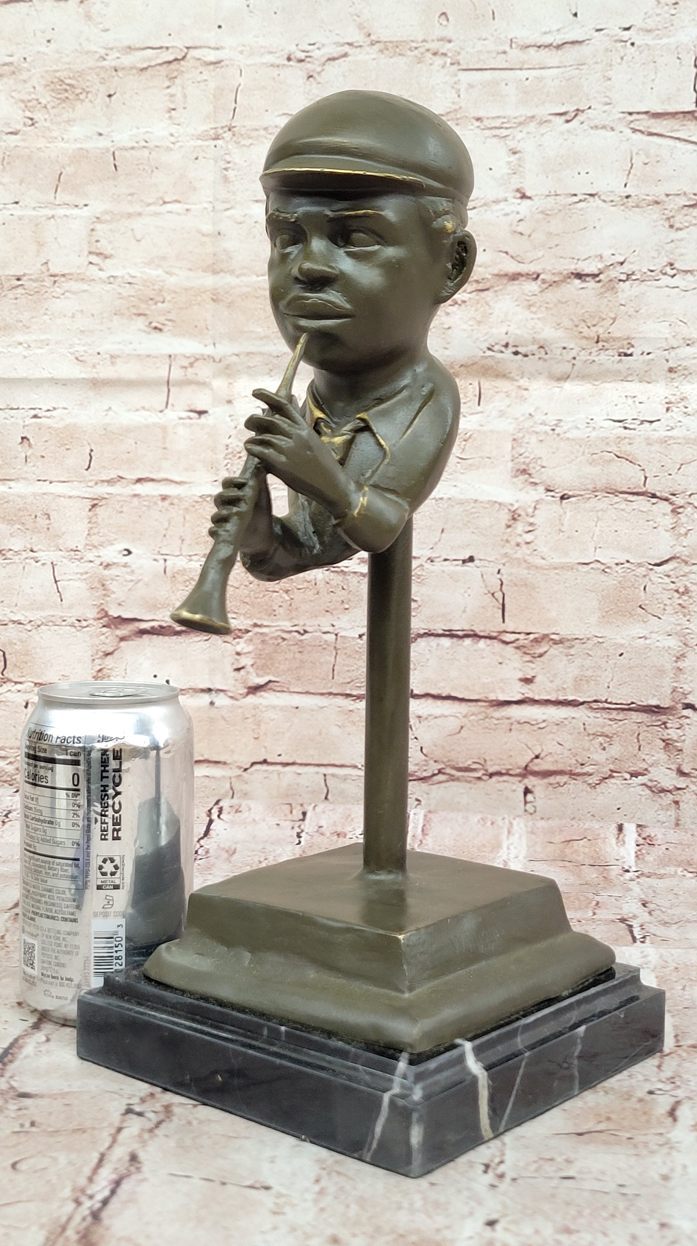 Bronze Jazz Musician Playing Trumpet – Modern Art Sculpture Signed Williams