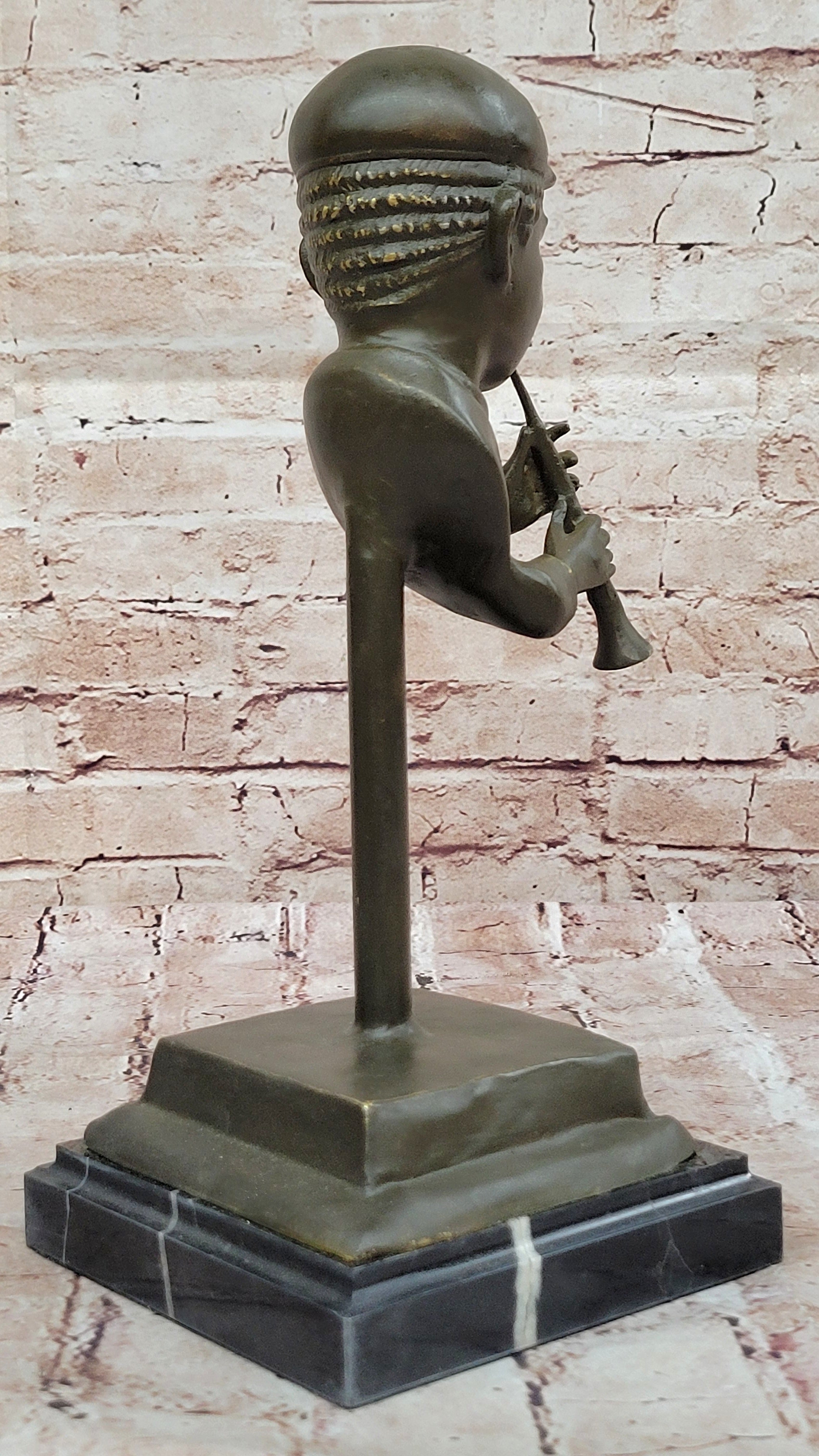 Bronze Jazz Musician Playing Trumpet – Modern Art Sculpture Signed Williams
