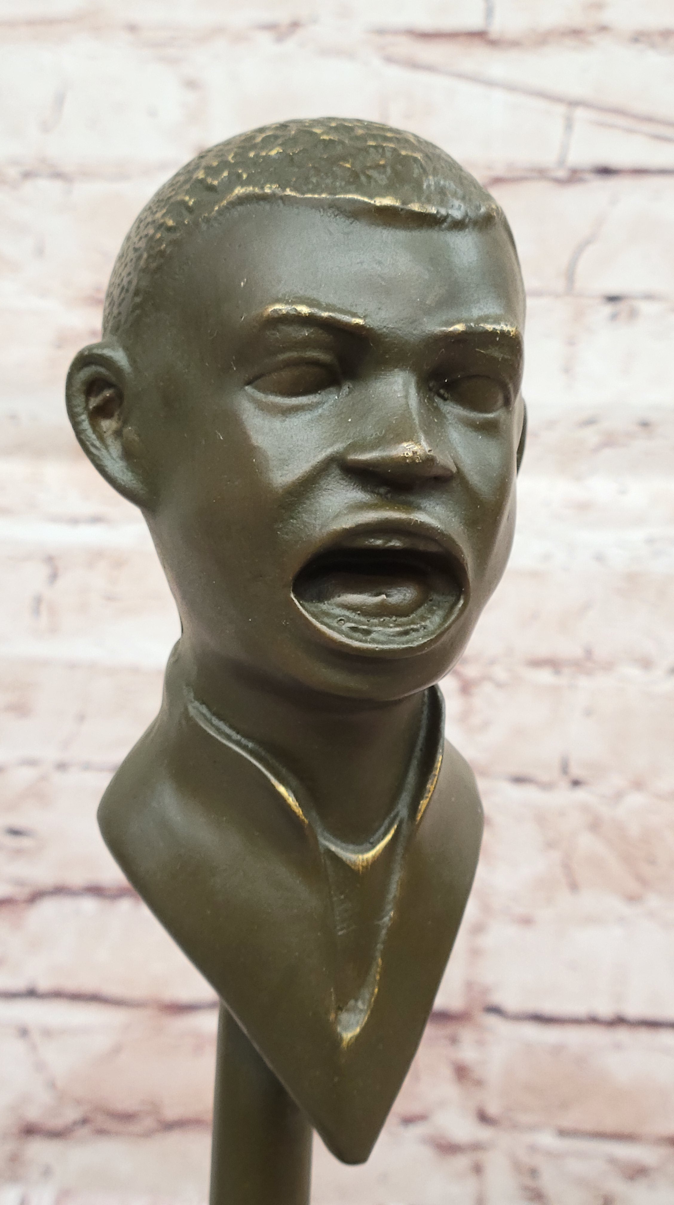 African American Guitar Player Bronze Figurine – Music Lover Sculpture