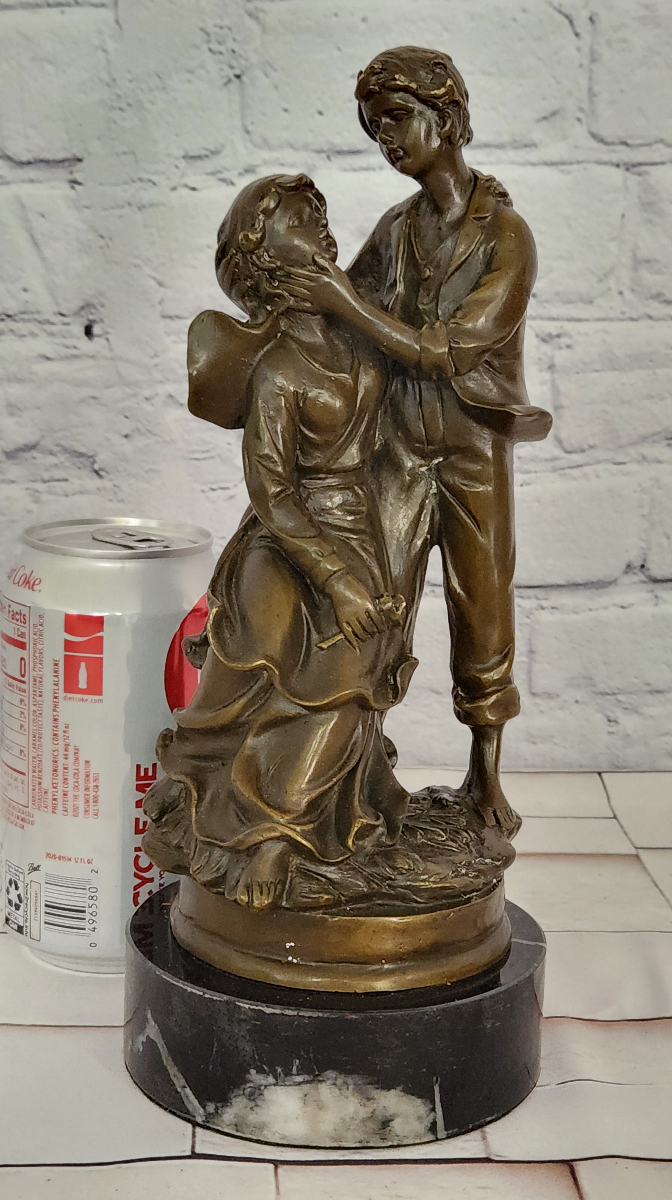Art Nouveau Bronze Couple Sculpture Cesaro Romantic Pair Statue Decor