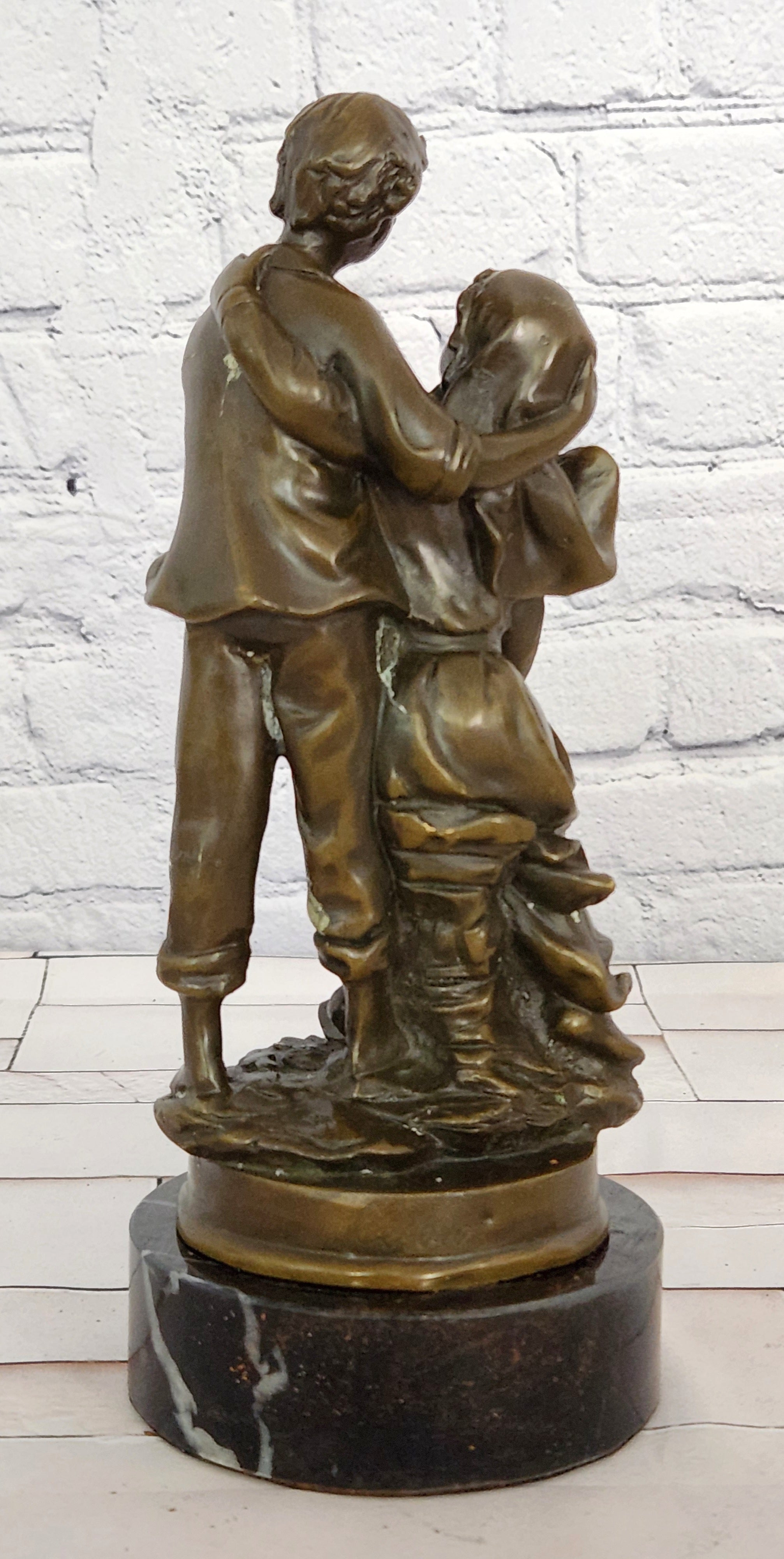 Art Nouveau Bronze Couple Sculpture Cesaro Romantic Pair Statue Decor