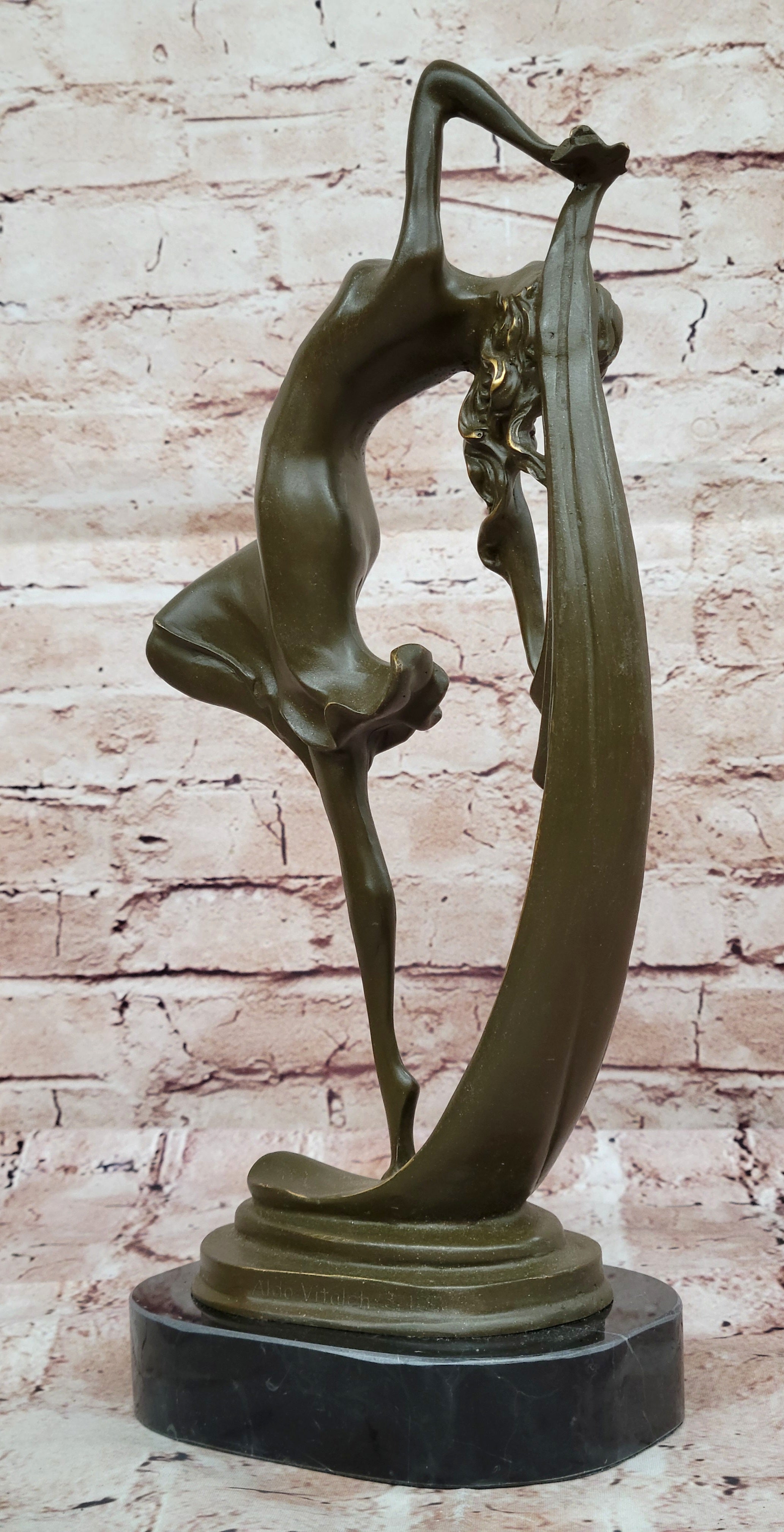 Aldo Vitaleh Erotic Dancer Bronze Sculpture Statue Signed Numbered Collector`s Figurine