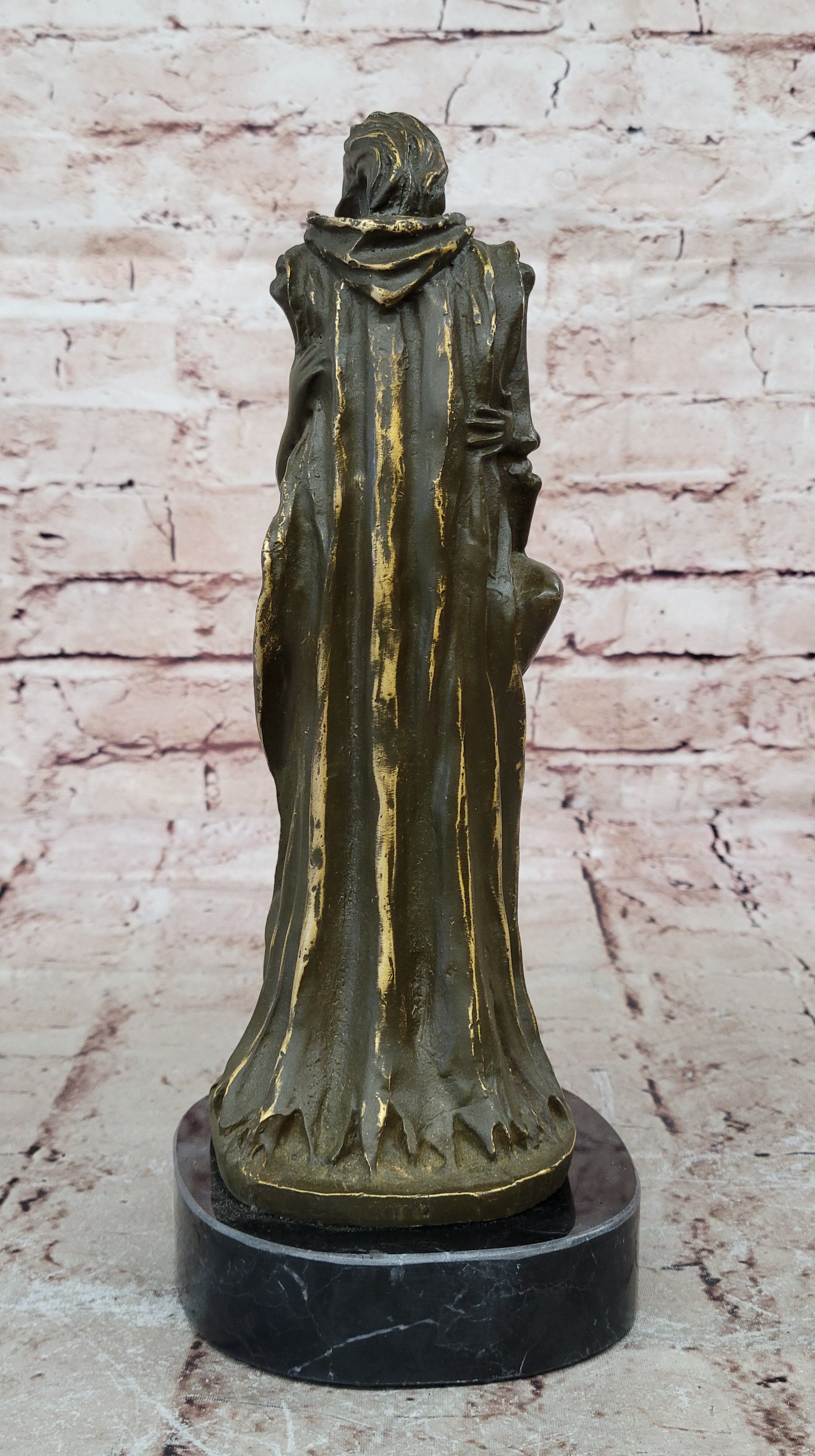 Signed Bronze Skeleton and Woman Embrace Statue – Romantic Gothic Art 4 Halloween