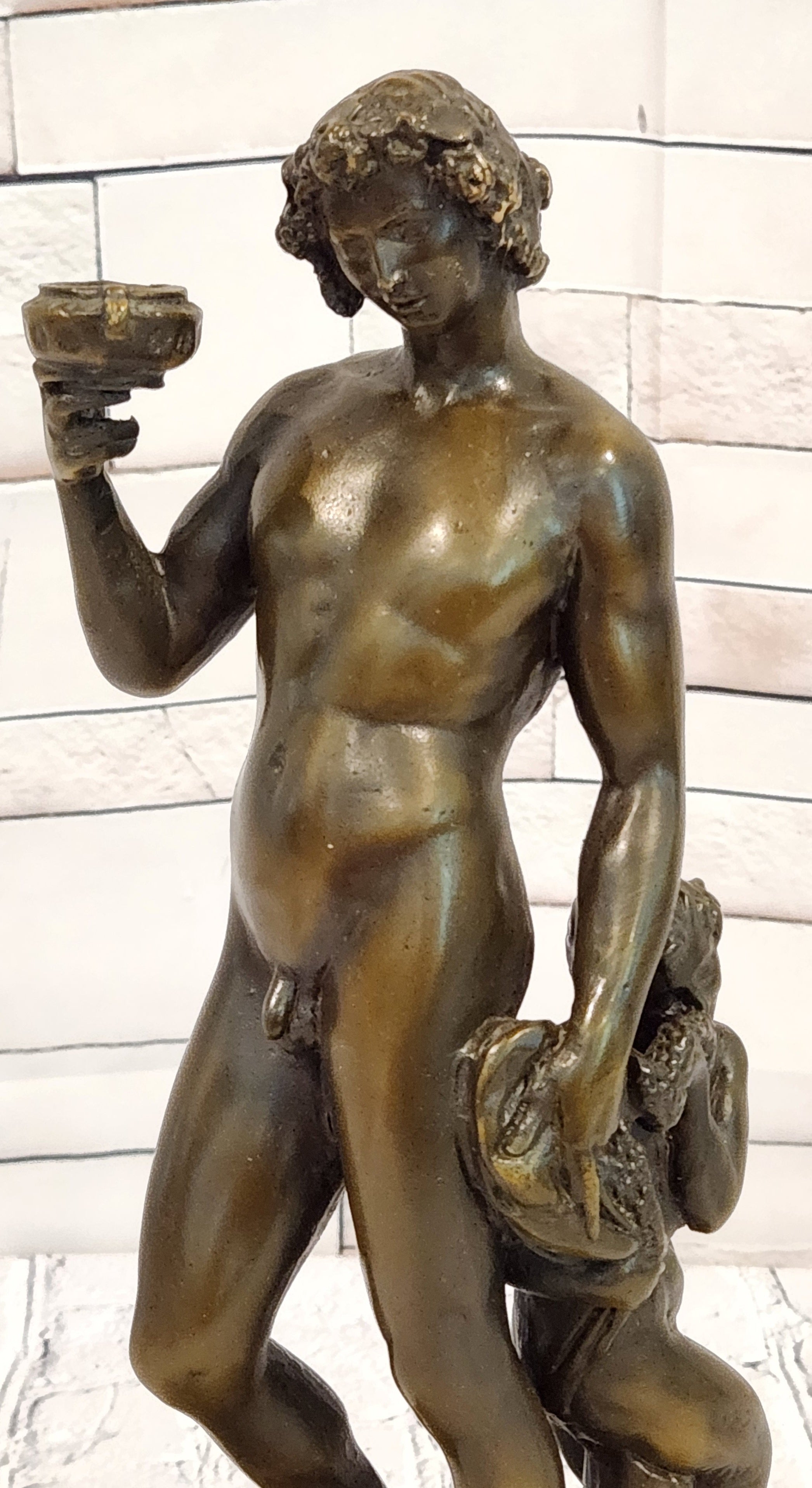 Bacchus Wine God Bronze Figurine Dionysus Mythology Statue Classical Decor