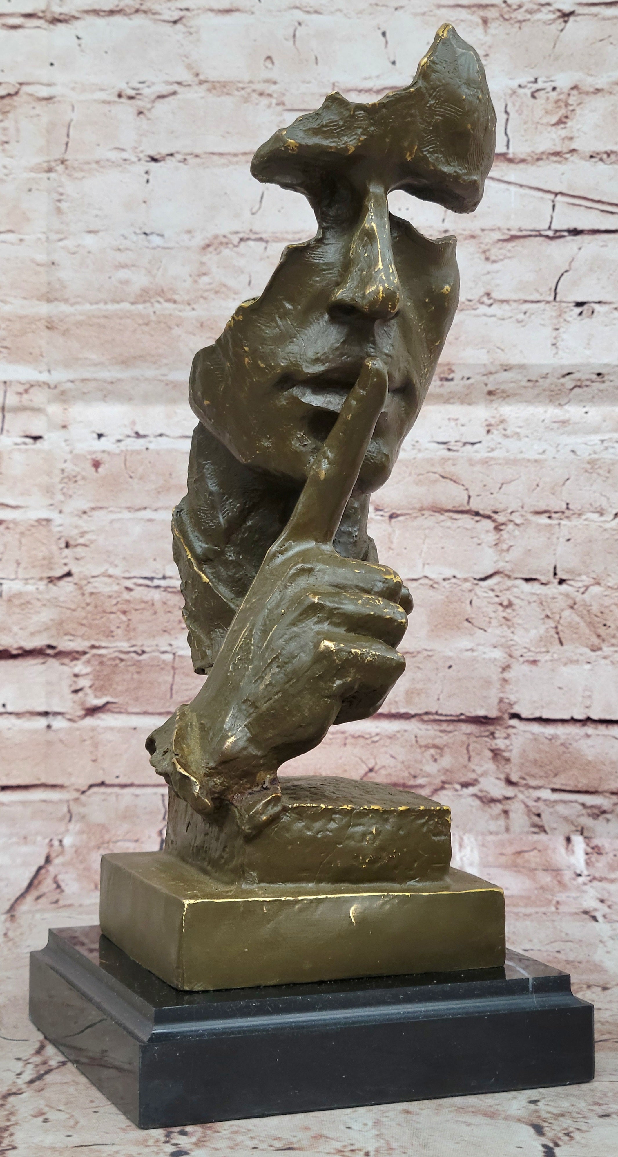 Modern Art Bronze Sculpture Statue by Salvador Dali Silent Man Collectible Home Figurine