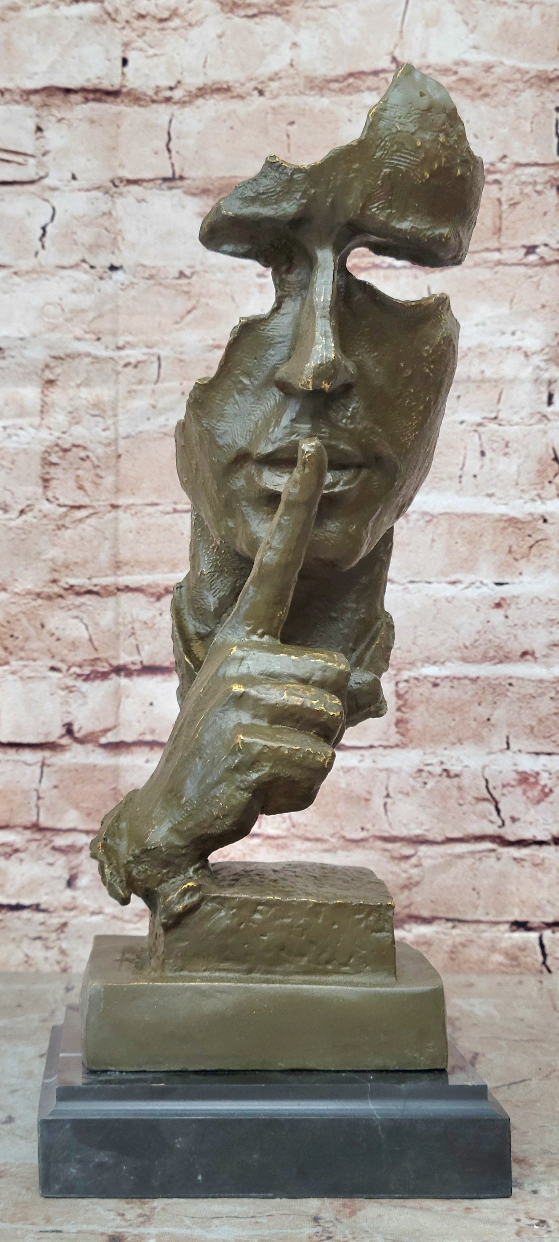 Modern Art Bronze Sculpture Statue by Salvador Dali Silent Man Collectible Home Figurine