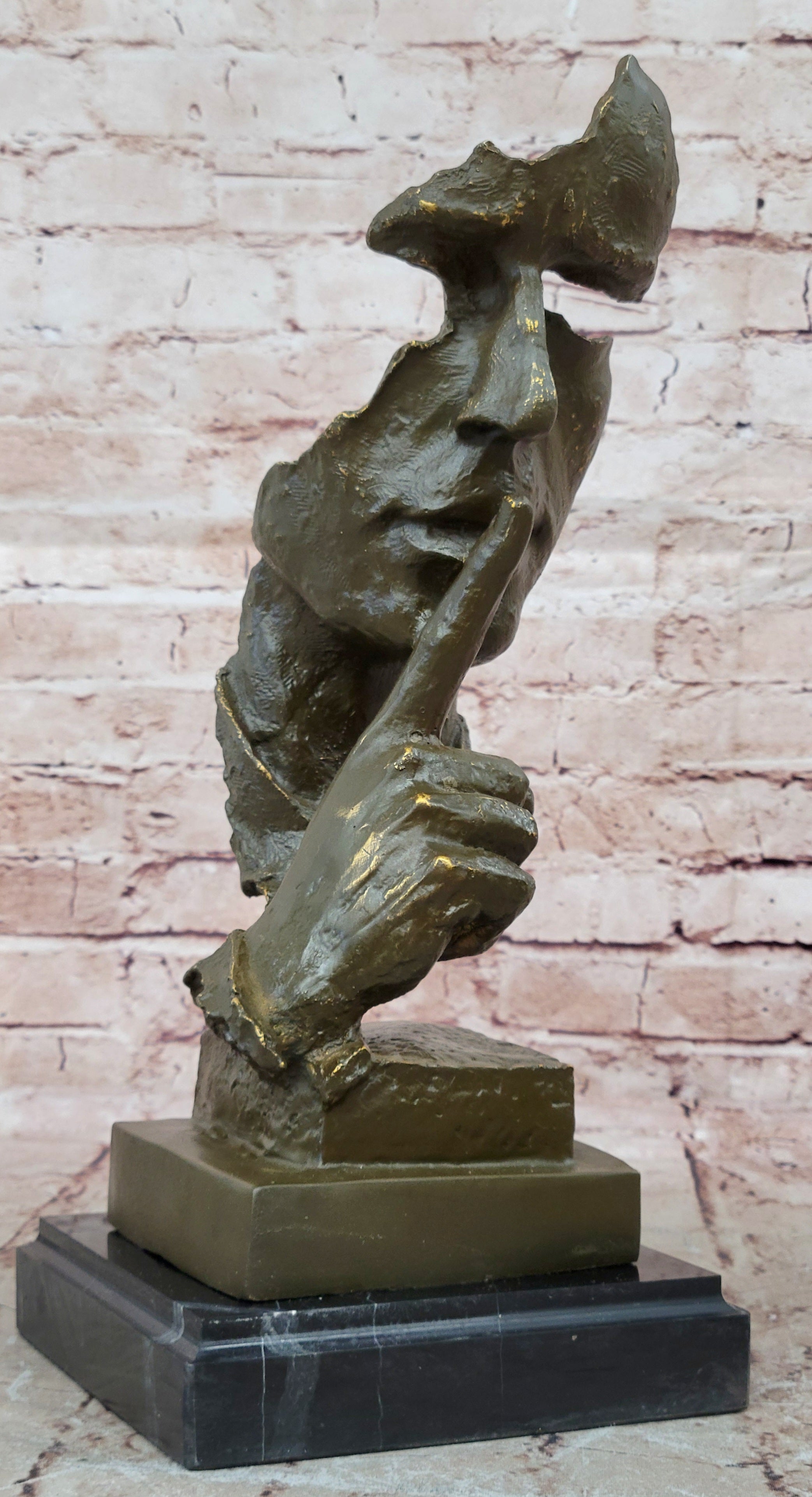 Modern Art Bronze Sculpture Statue by Salvador Dali Silent Man Collectible Home Figurine