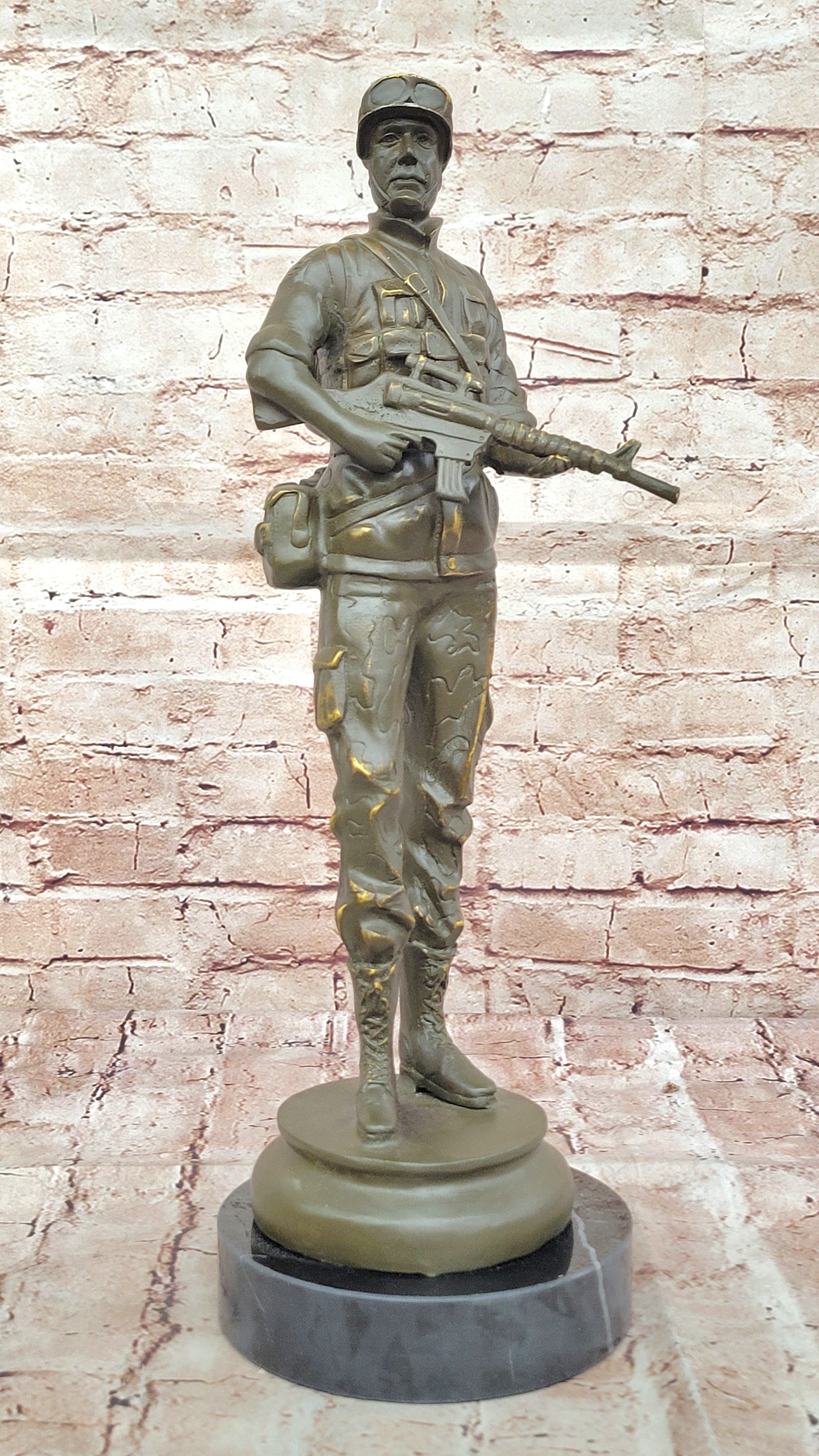 Limited Edition Bronze Army Trooper Sculpture Statue by Fisher Veteran Tribute Art