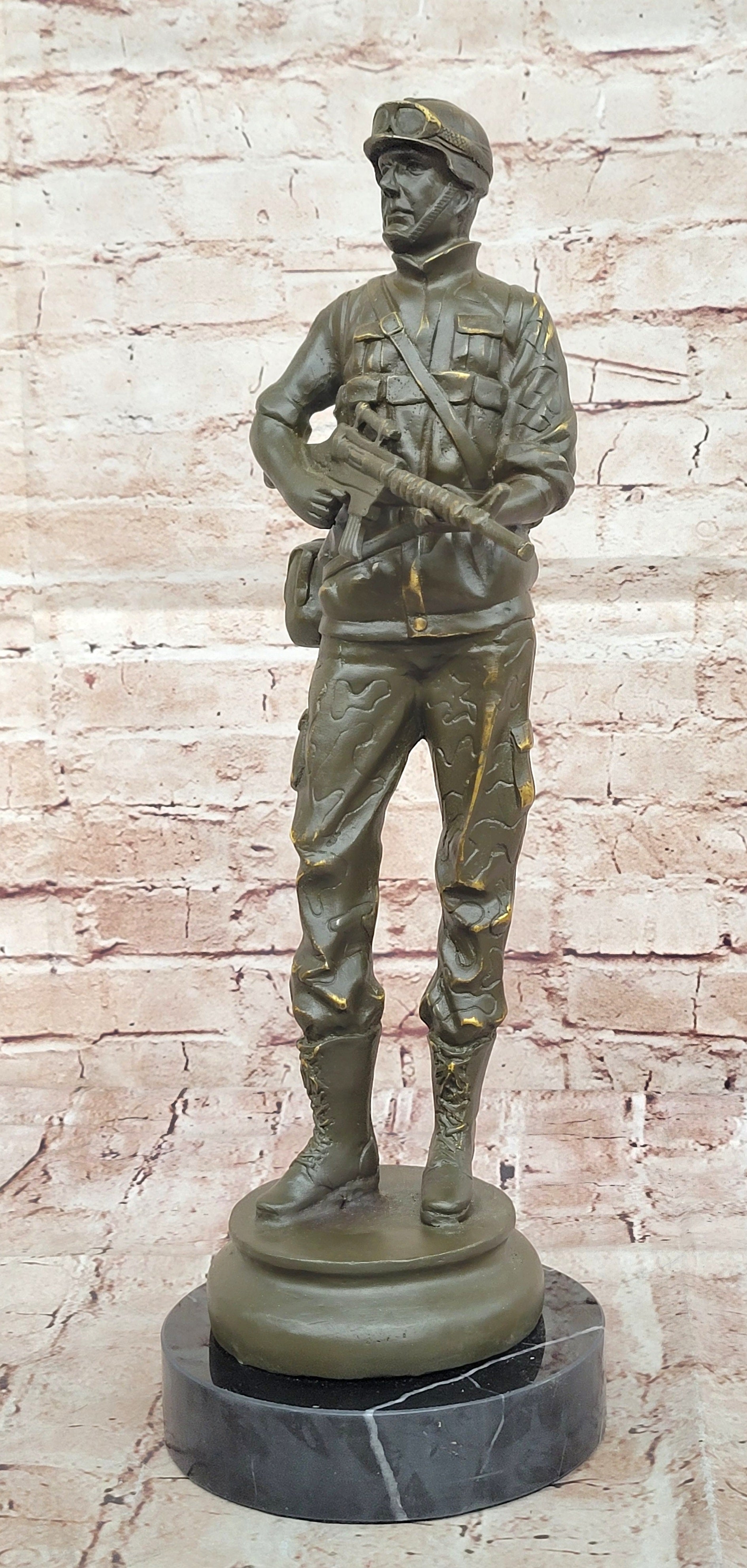 Limited Edition Bronze Army Trooper Sculpture Statue by Fisher Veteran Tribute Art