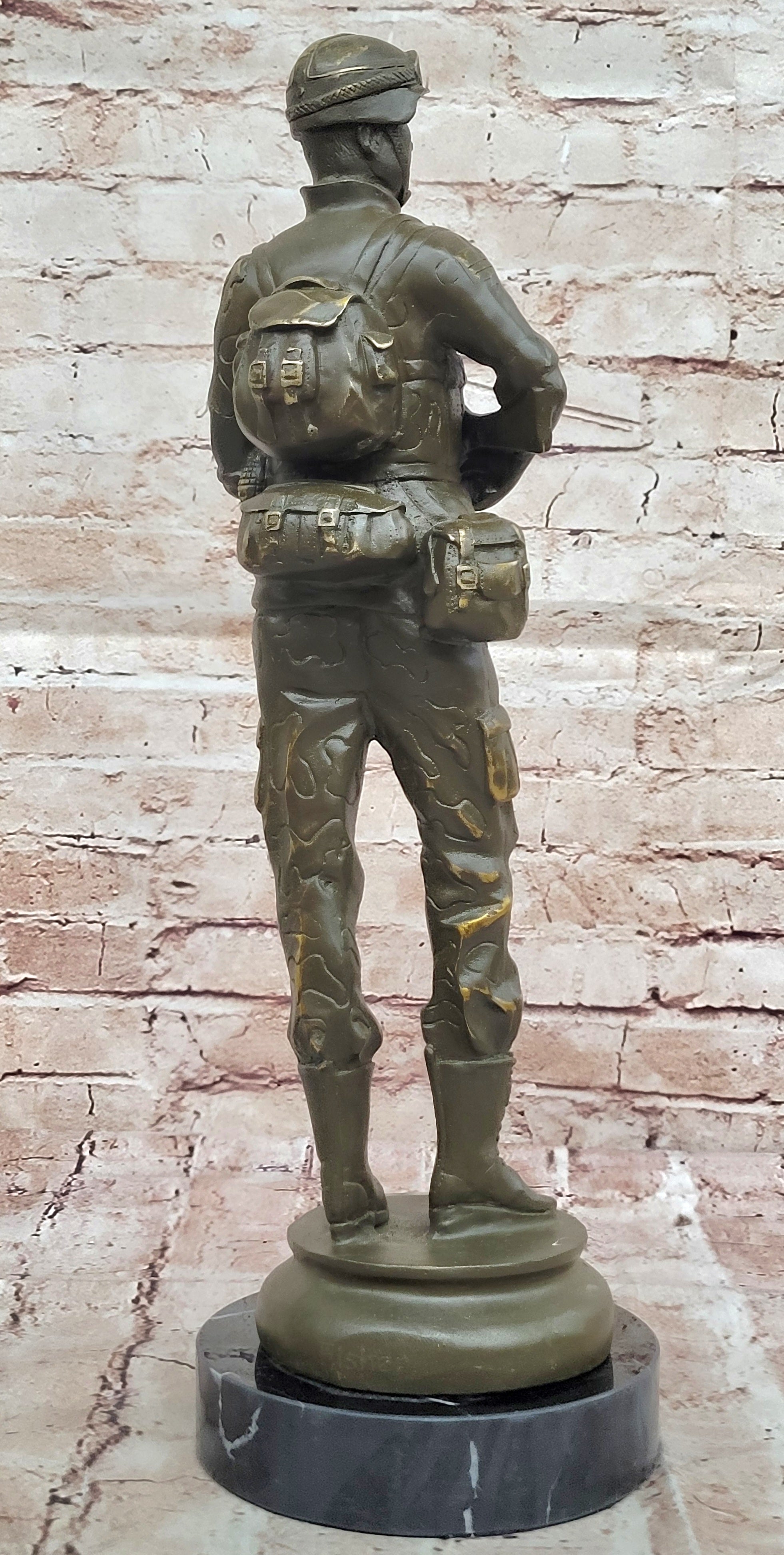 Limited Edition Bronze Army Trooper Sculpture Statue by Fisher Veteran Tribute Art